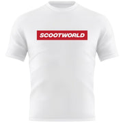 ScootWorld Box Logo Tshirt - Blanco/Rojo- Scootworld.es