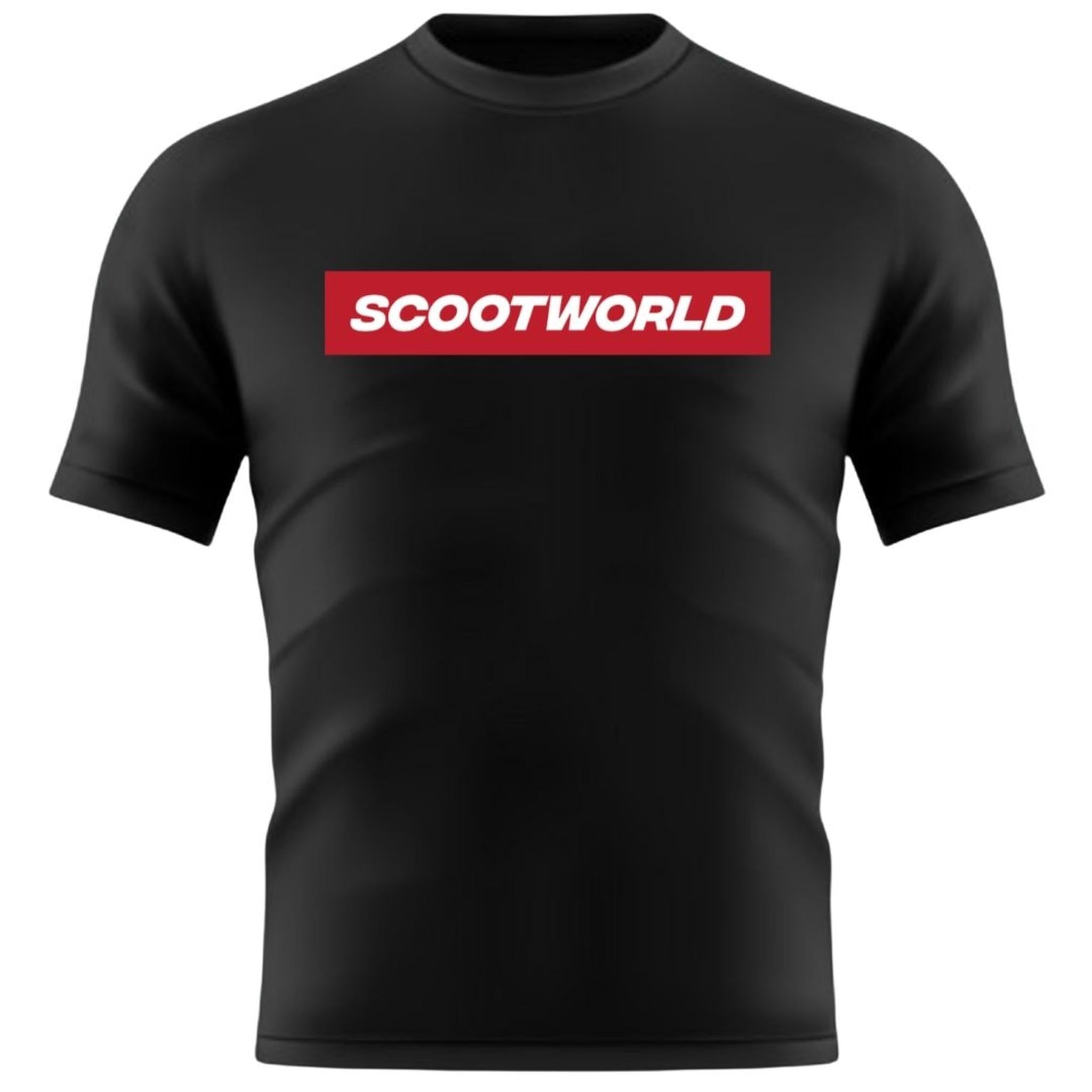 ScootWorld Box Logo Tshirt - Negro/Rojo- Scootworld.es