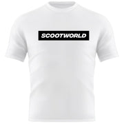 ScootWorld Box Logo Tshirt - Blanco/Negro- Scootworld.es