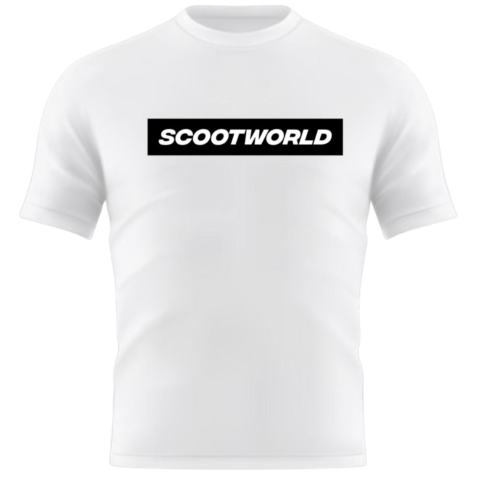 ScootWorld Box Logo Tshirt - Blanco/Negro- Scootworld.es