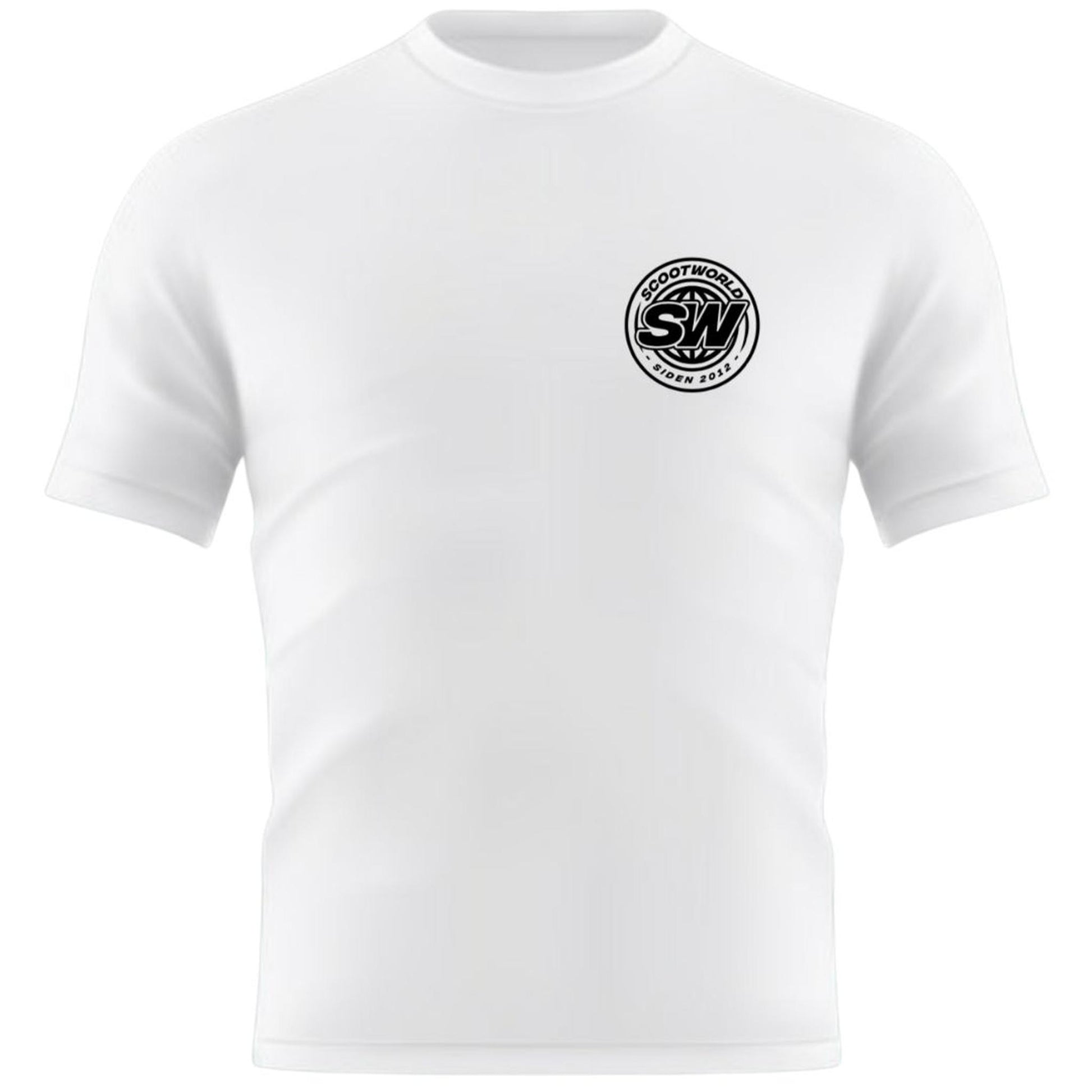 ScootWorld Small Chest Batch Logo Tshirt - Blanco- Scootworld.es