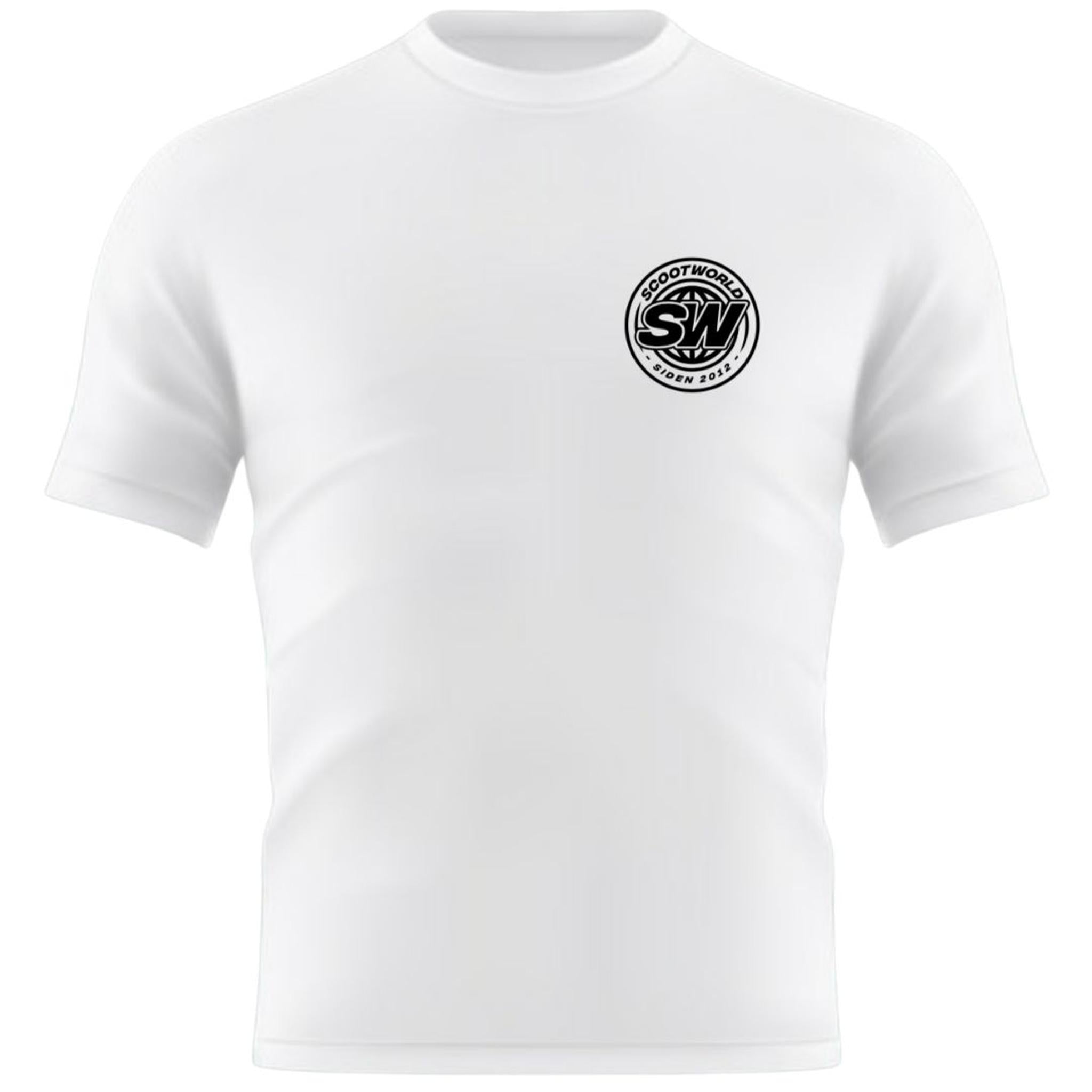 ScootWorld Small Chest Batch Logo Tshirt - Blanco- Scootworld.es