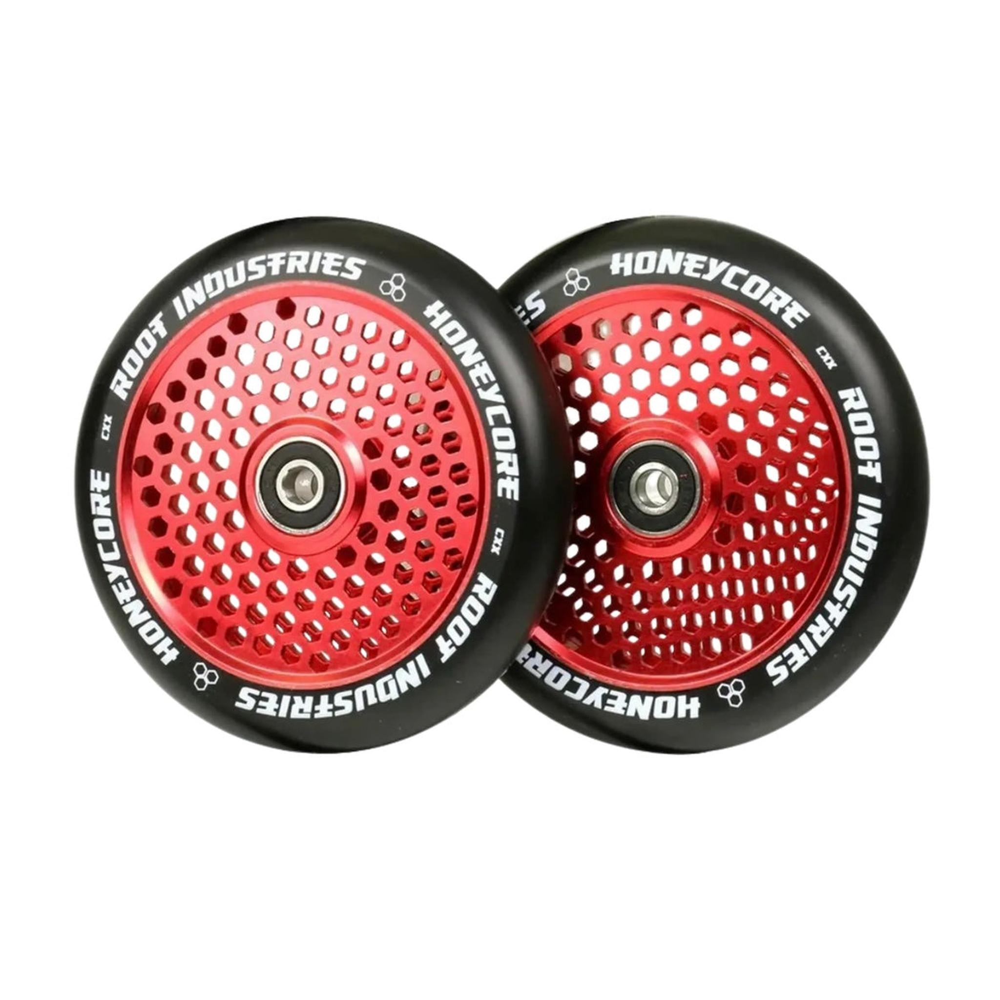 Root Honeycore Negro 120mm Ruedas Patinete 2 Piezas (Color: Rojo)- Scootworld.es