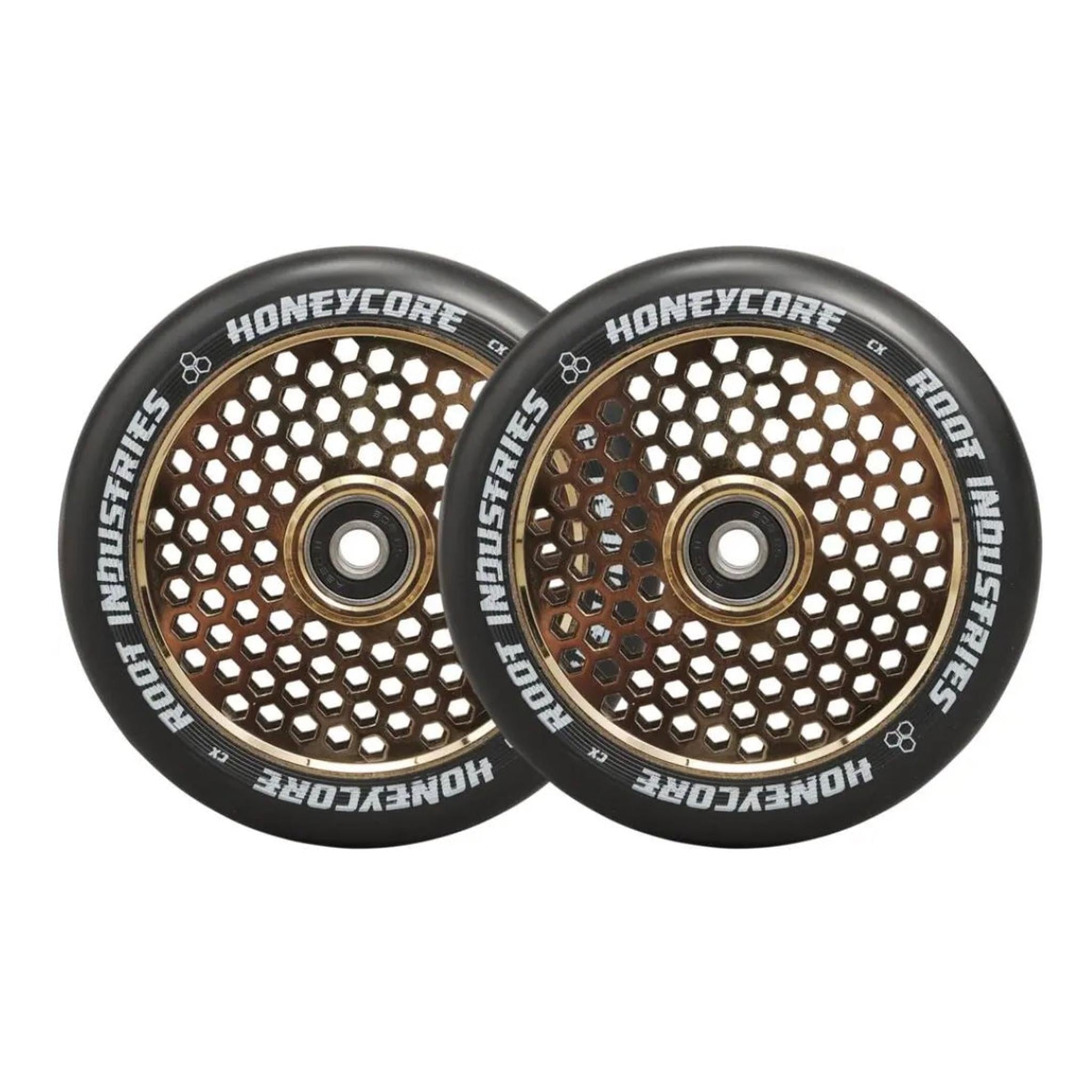 Root Honeycore Negro 120mm Ruedas Patinete 2 Piezas (Color: Gold Rush)- Scootworld.es
