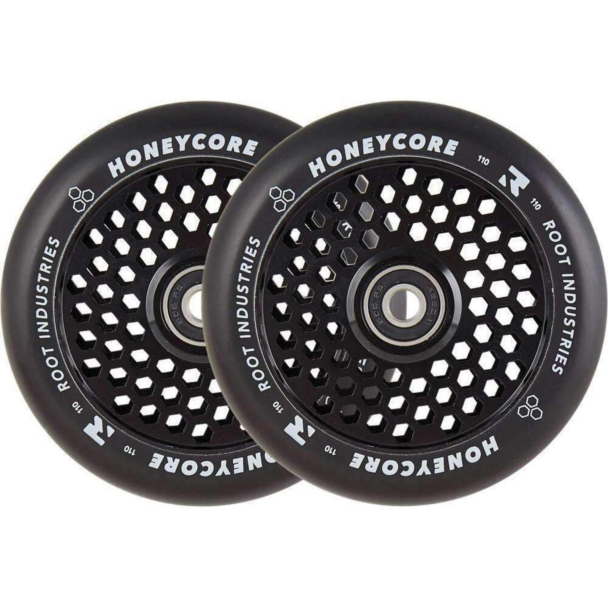 Root Honeycore 110mm Ruedas Patinete 2 Piezas - Negro- Scootworld.es