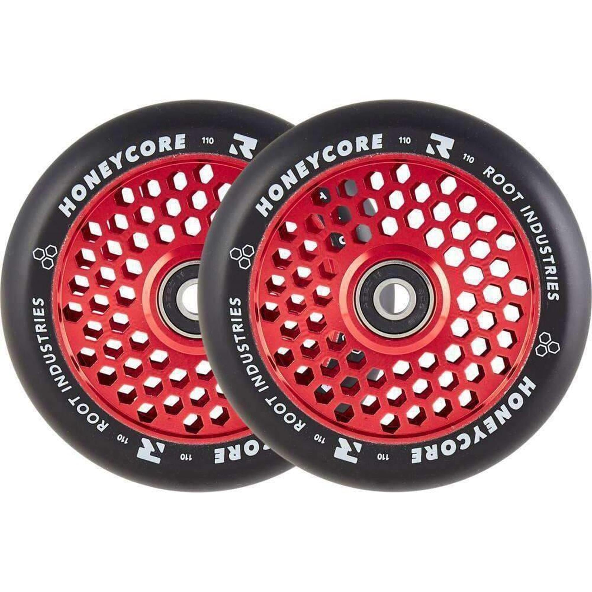 Root Honeycore 110mm Ruedas Patinete 2 Piezas - Rojo- Scootworld.es