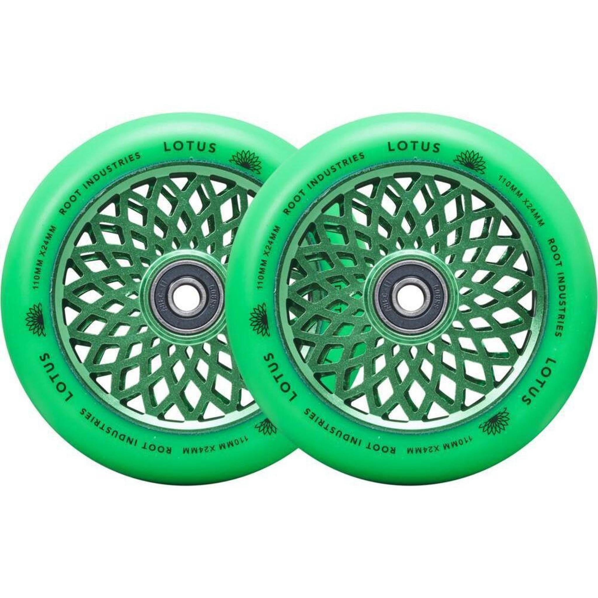Root Lotus Ruedas Patinete 2 Piezas - Verde Radiante- Scootworld.es