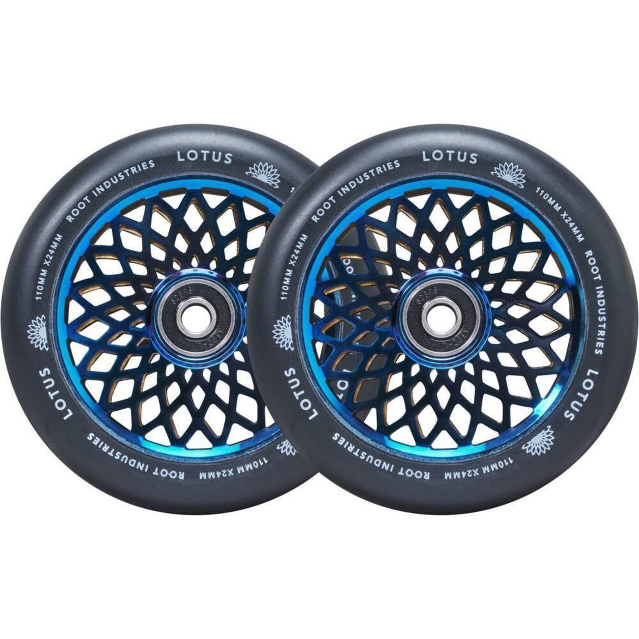 Root Lotus Ruedas Patinete 2 Piezas - Blu-Ray/Negro- Scootworld.es