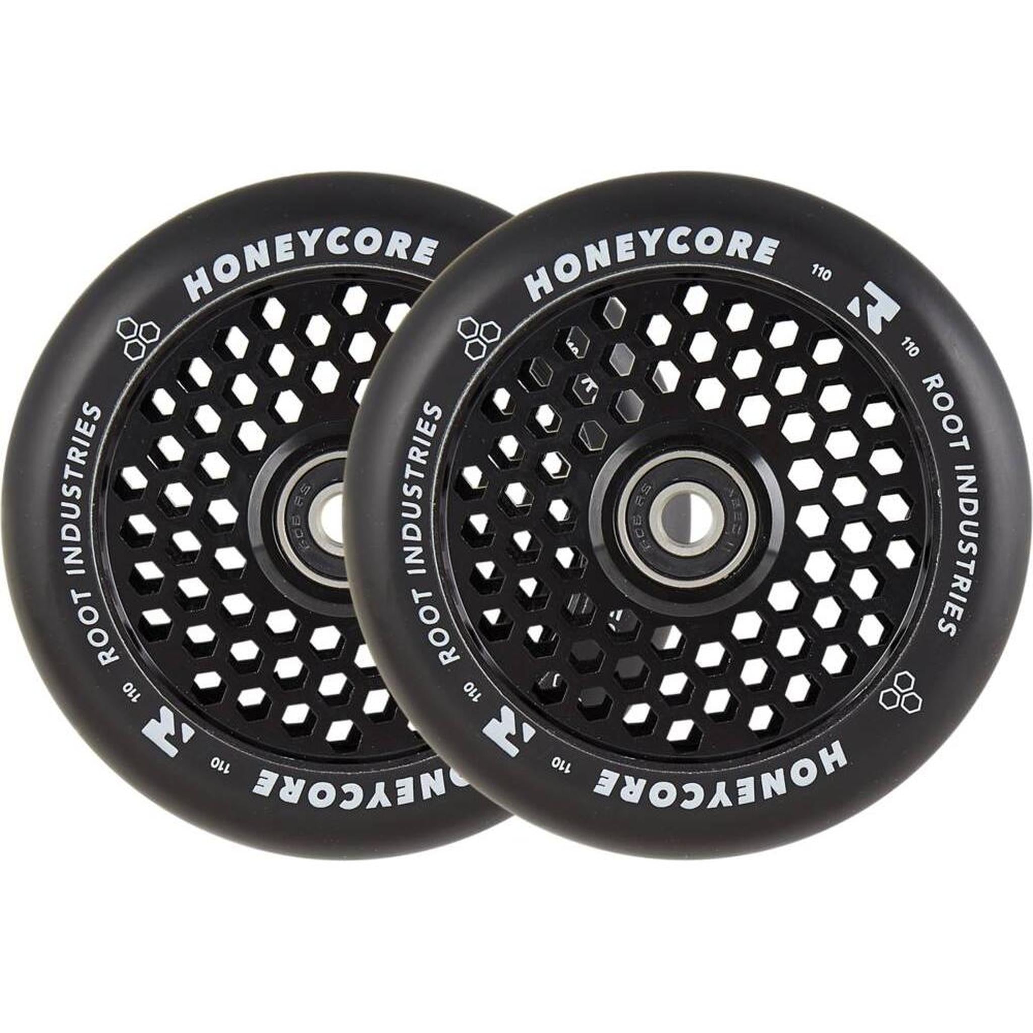 Root Honeycore 110mm Ruedas Patinete 2 Piezas - Negro- Scootworld.es