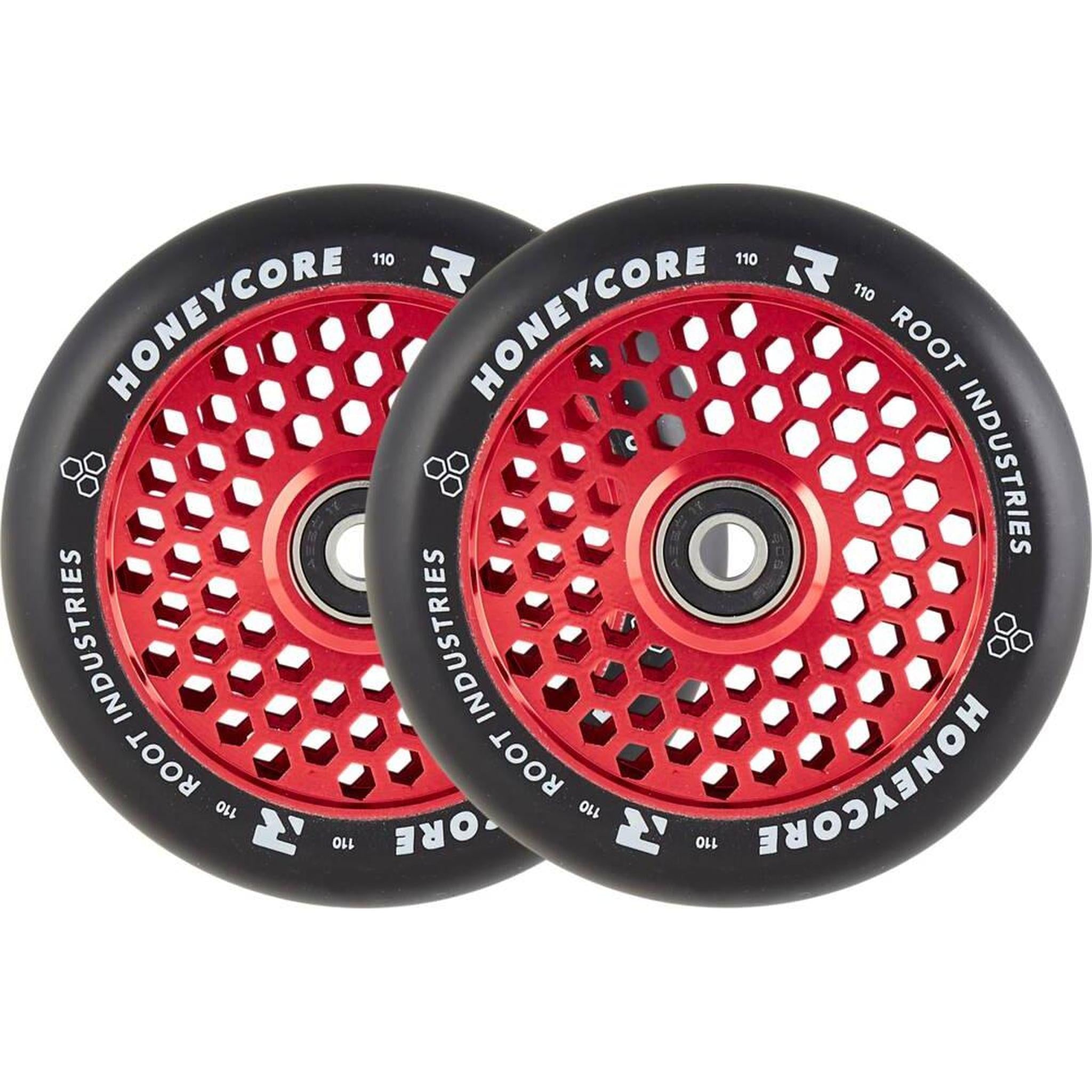 Root Honeycore 110mm Ruedas Patinete 2 Piezas - Rojo- Scootworld.es