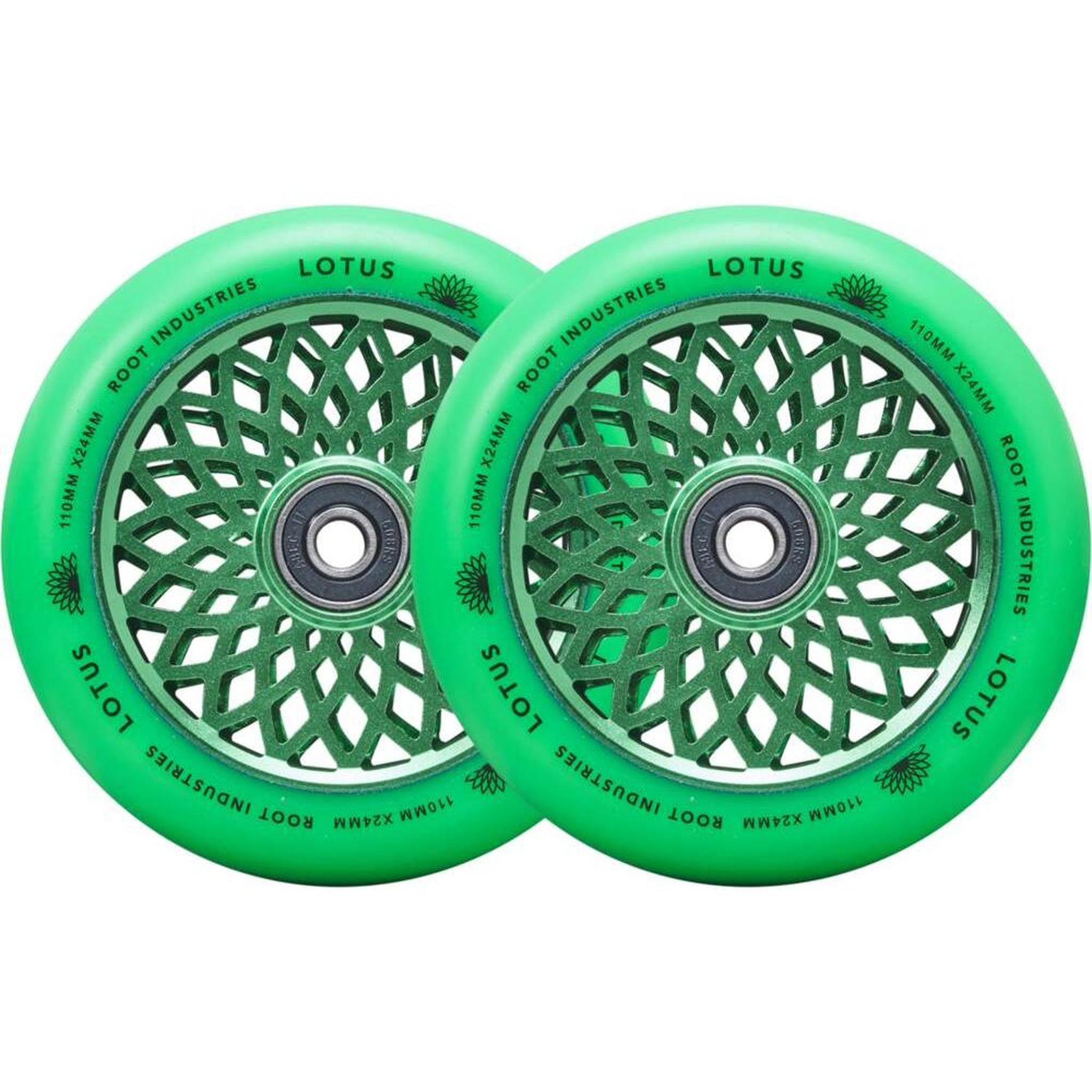 Root Lotus Ruedas Patinete 2 Piezas - Verde Radiante- Scootworld.es