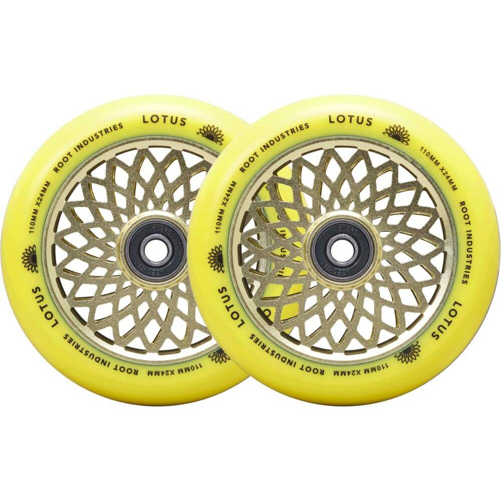Root Lotus Ruedas Patinete 2 Piezas - Amarillo Radiante- Scootworld.es
