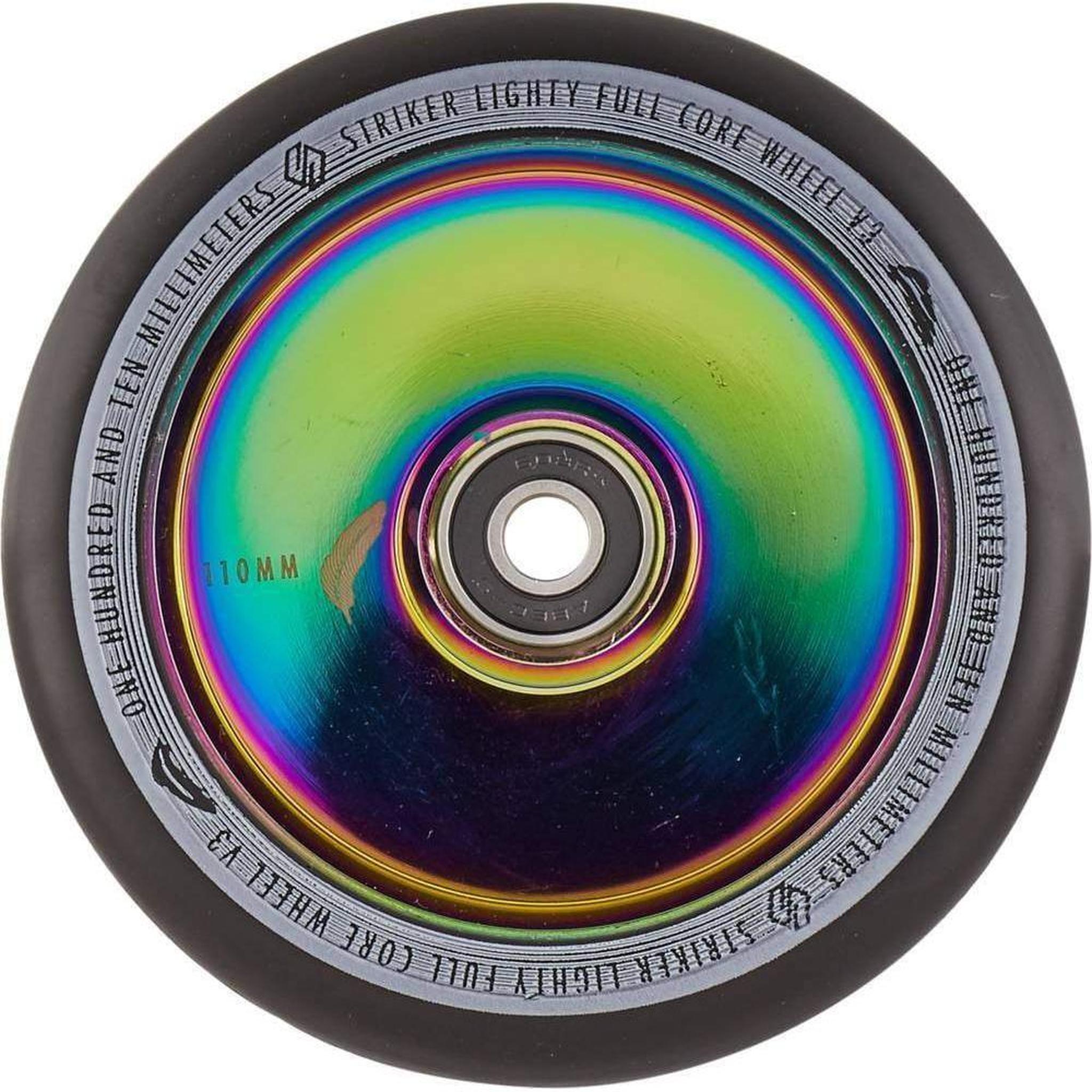 Striker Lighty Fullcore V3 Black PU 110mm Rueda Patinete - Rainbow- Scootworld.es