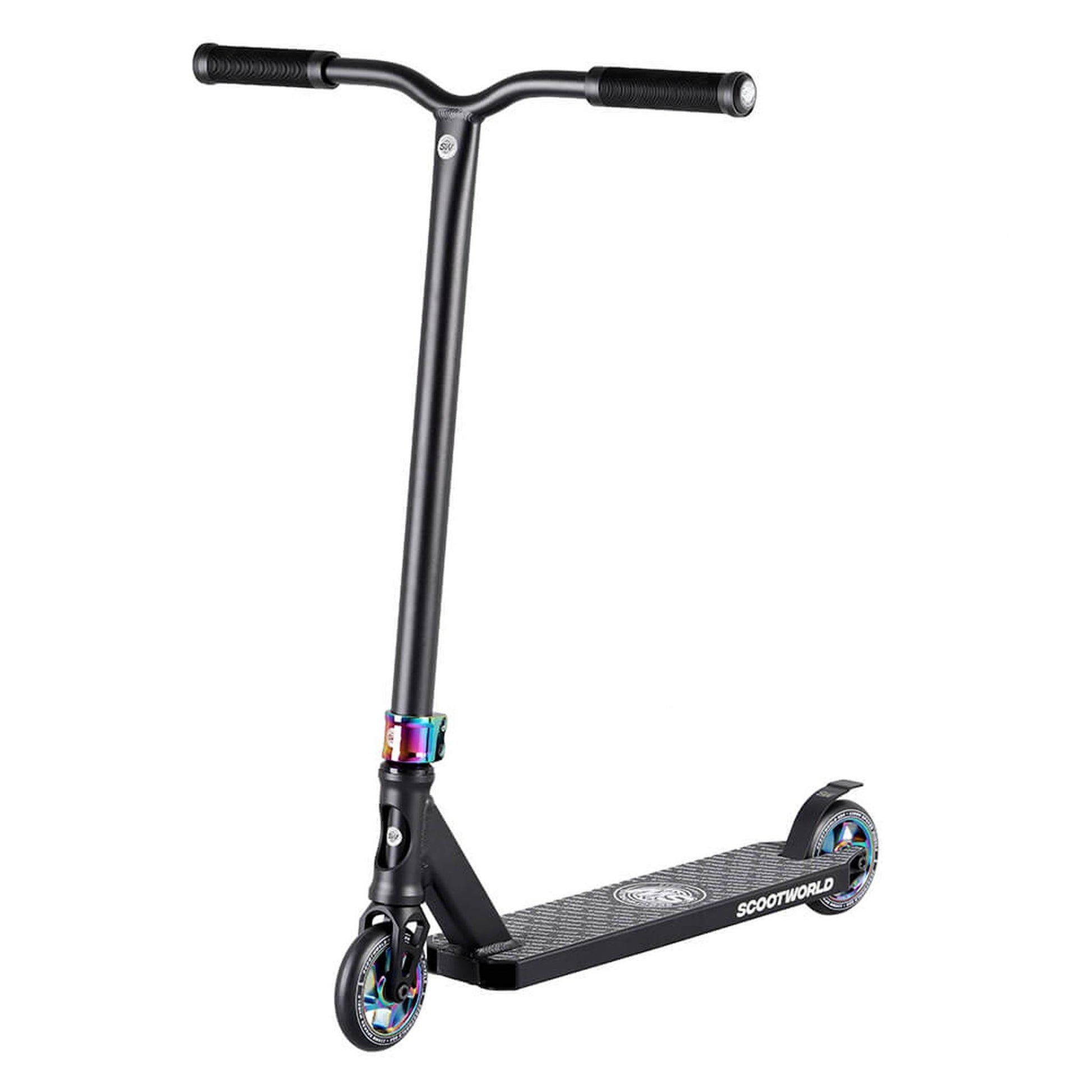 ScootWorld Bend Trick Scooter - Black/Rainbow- Scootworld.es