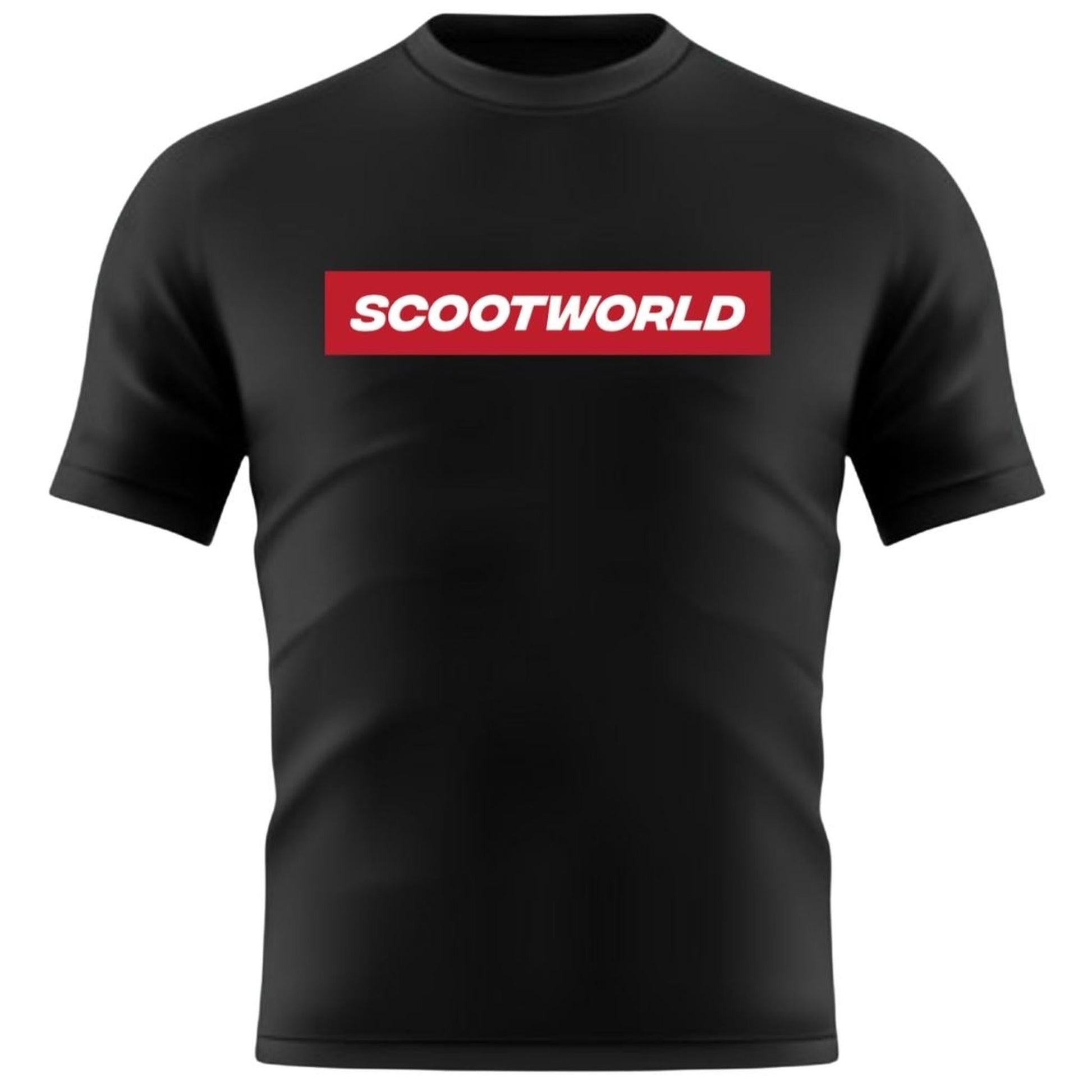 ScootWorld Box Logo Tee - Negro/Rojo