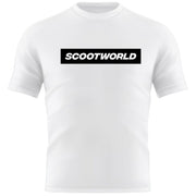ScootWorld Box Logo Tee - Blanco/Negro