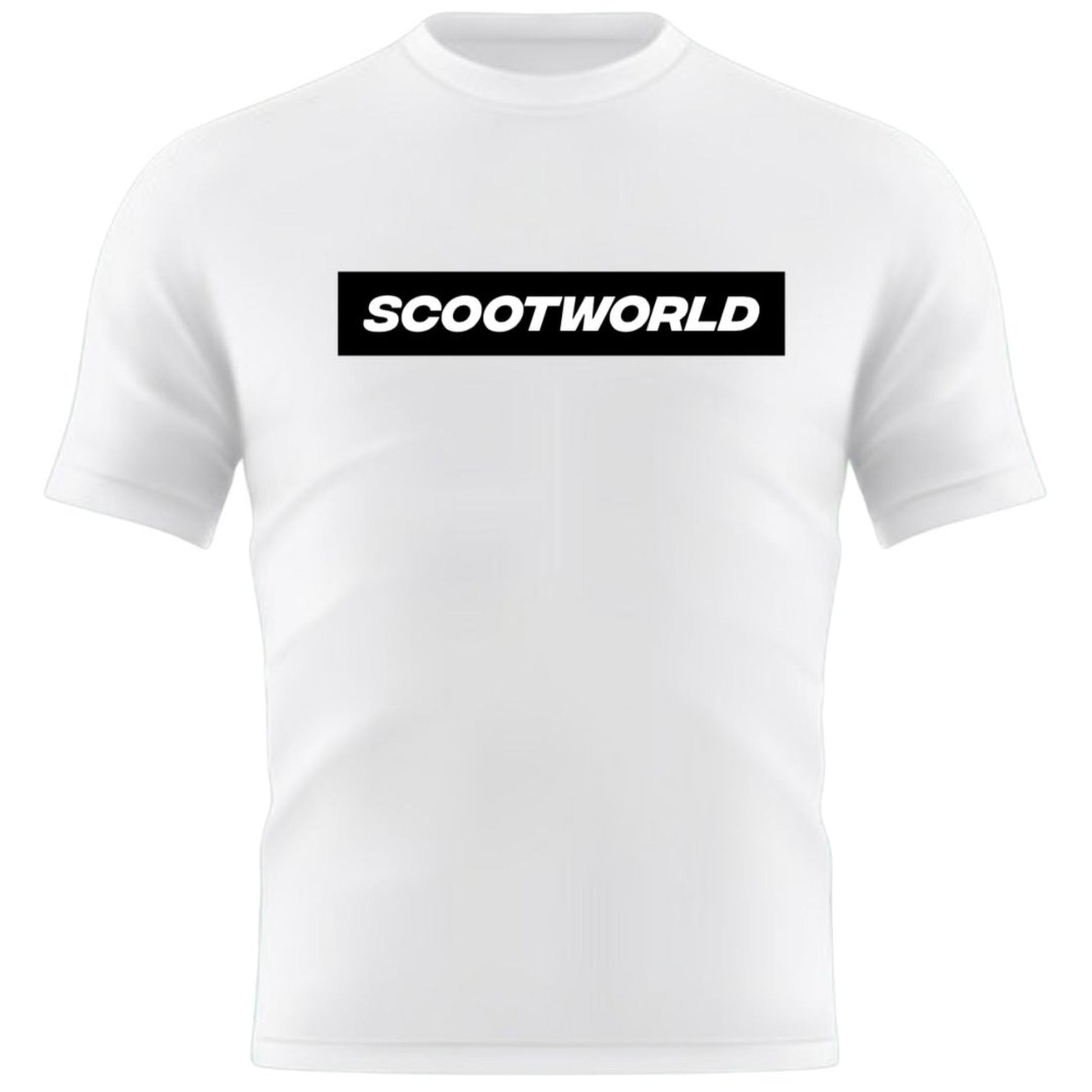 ScootWorld Box Logo Tee - Blanco/Negro