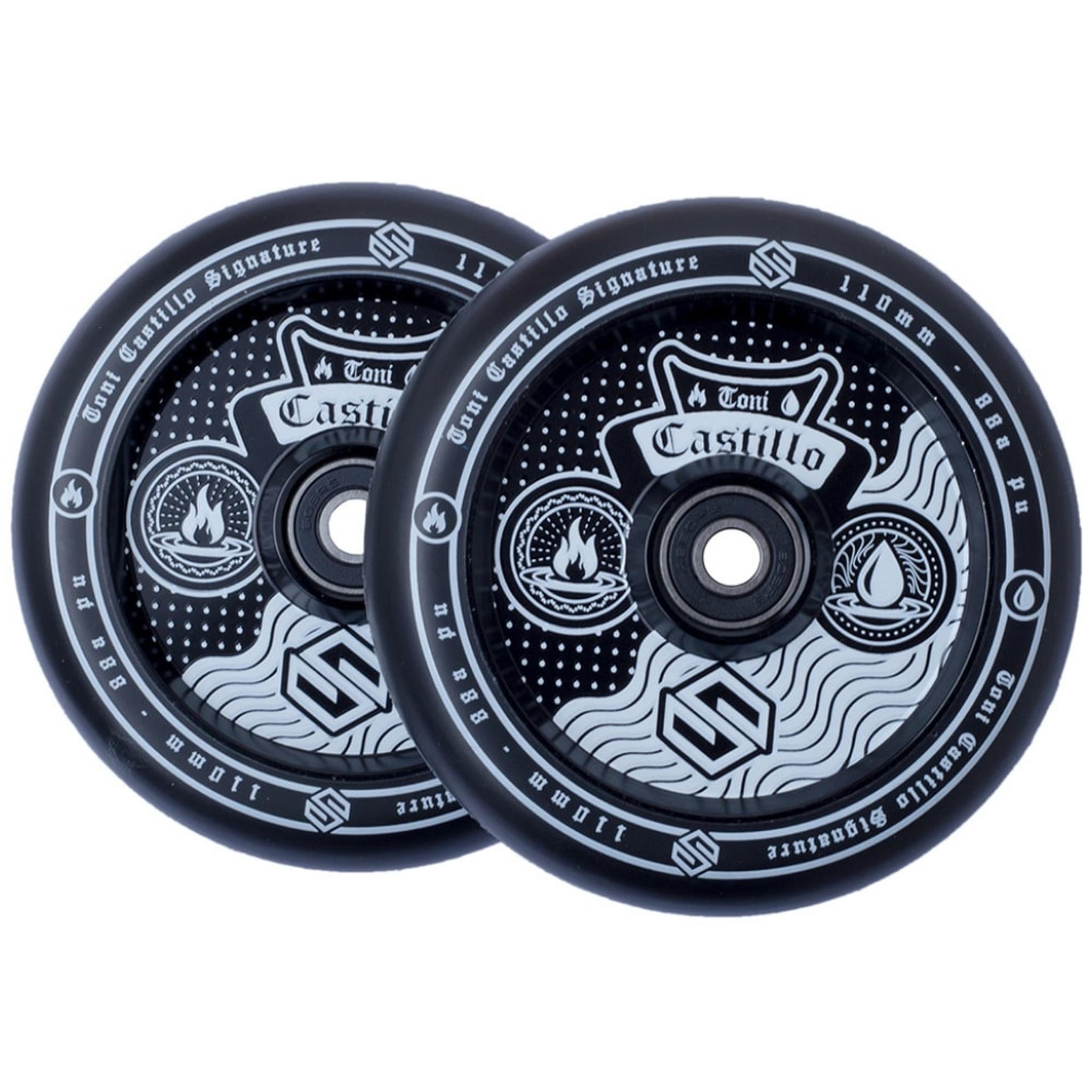 Striker Toni Castillo 110mm Ruedas Patinete 2 Piezas - Negro/Blanco- Scootworld.es