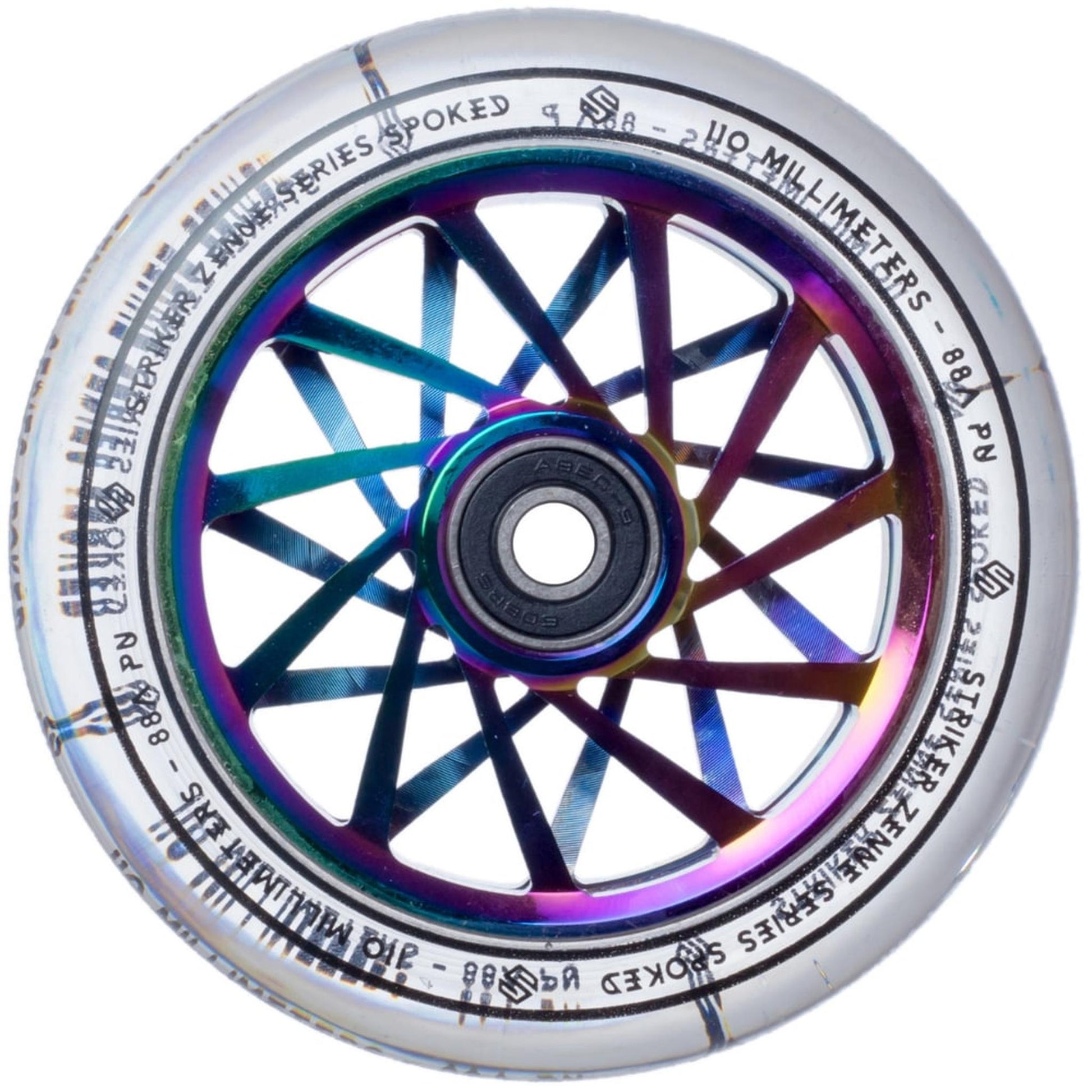 Striker Zenue Series Clear PU Rueda Patinete - Rainbow- Scootworld.es