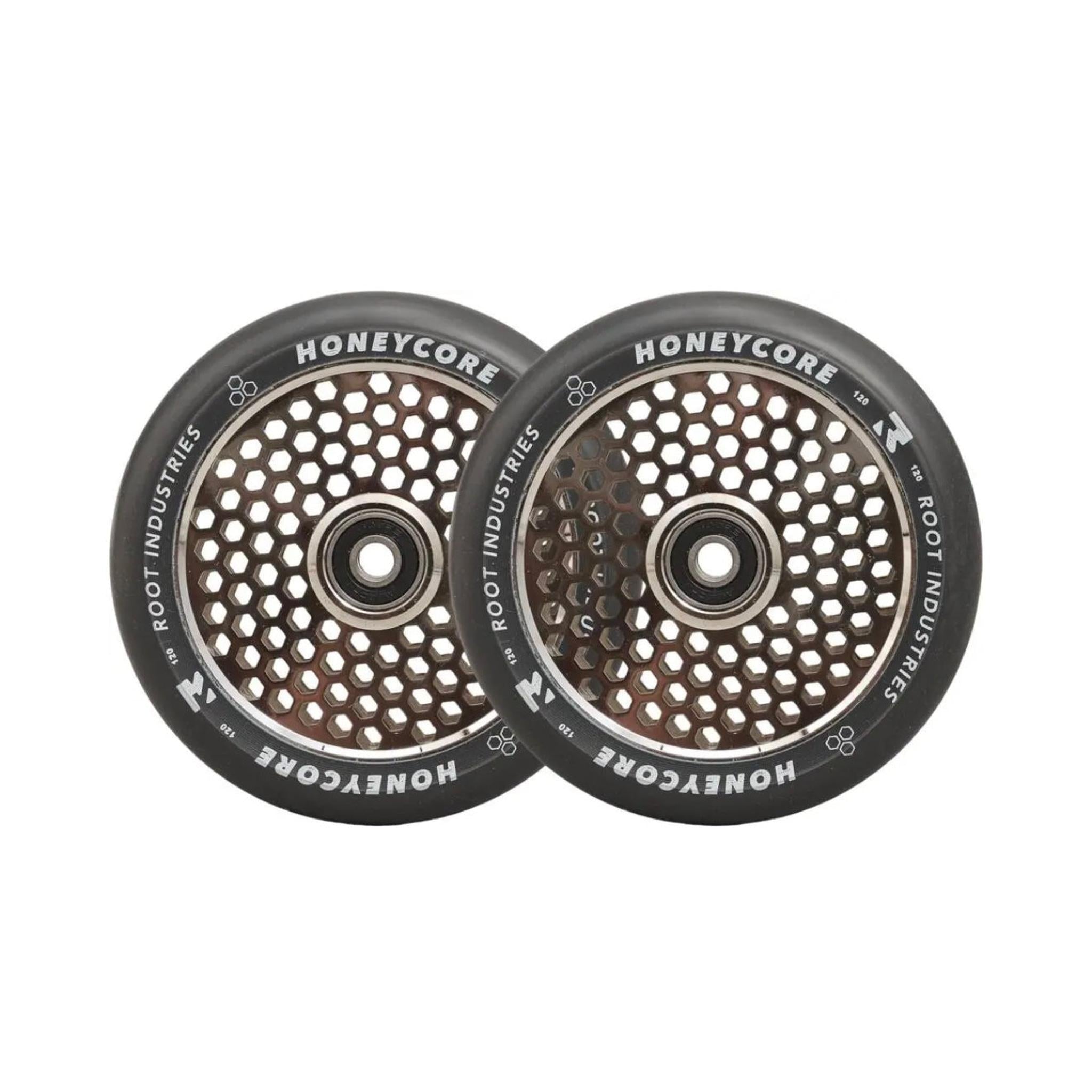 Root Honeycore Negro 120mm Ruedas Patinete 2 Piezas (Color: Mirror)- Scootworld.es