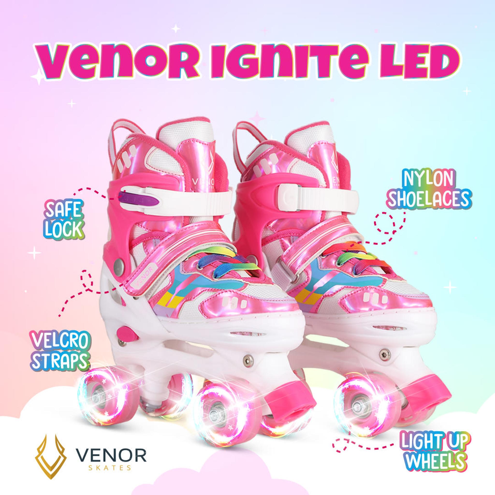 VENOR Ignite LED Patines Quad - Rosa Brillante- Scootworld.es
