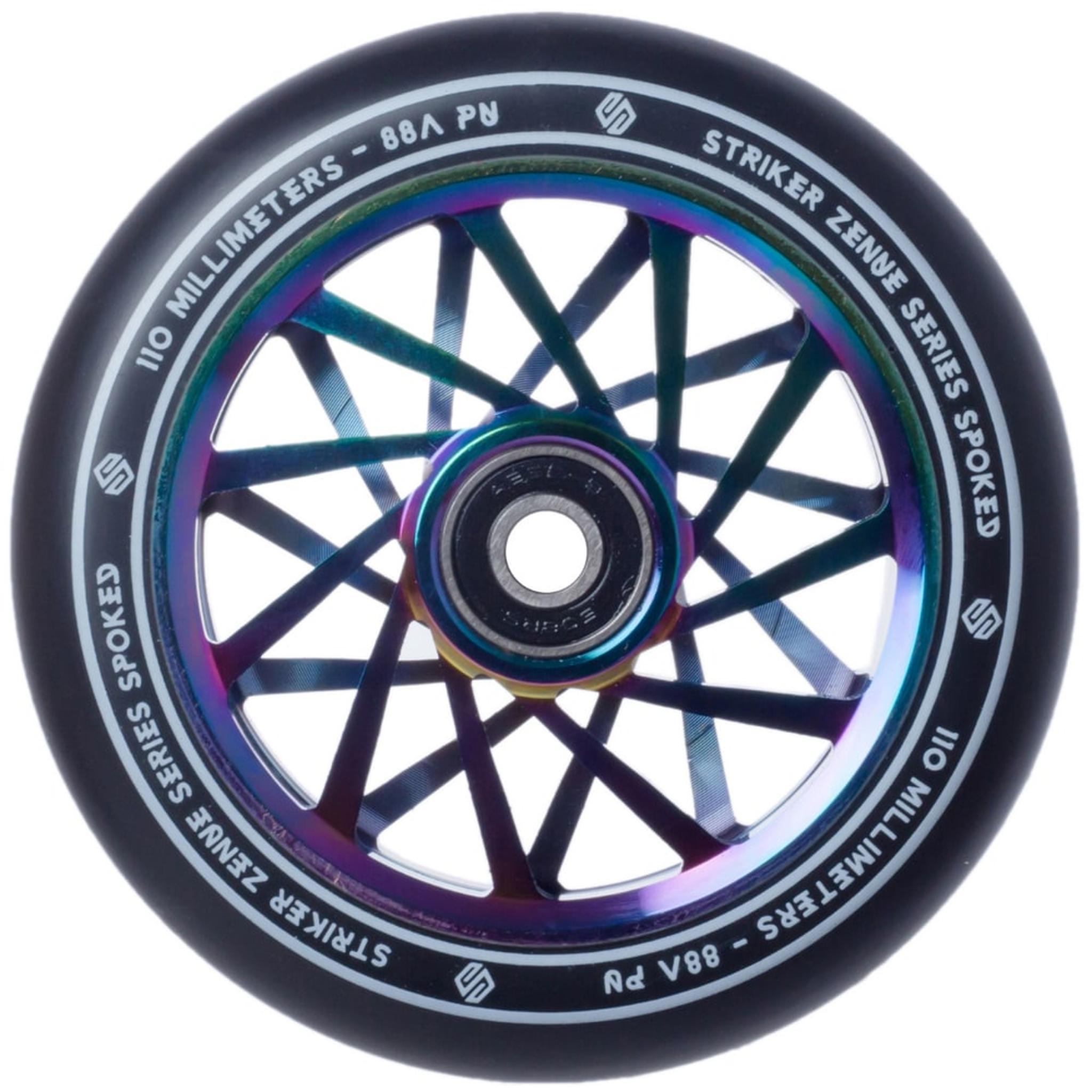 Striker Zenue Series Black PU Rueda Patinete - Rainbow- Scootworld.es