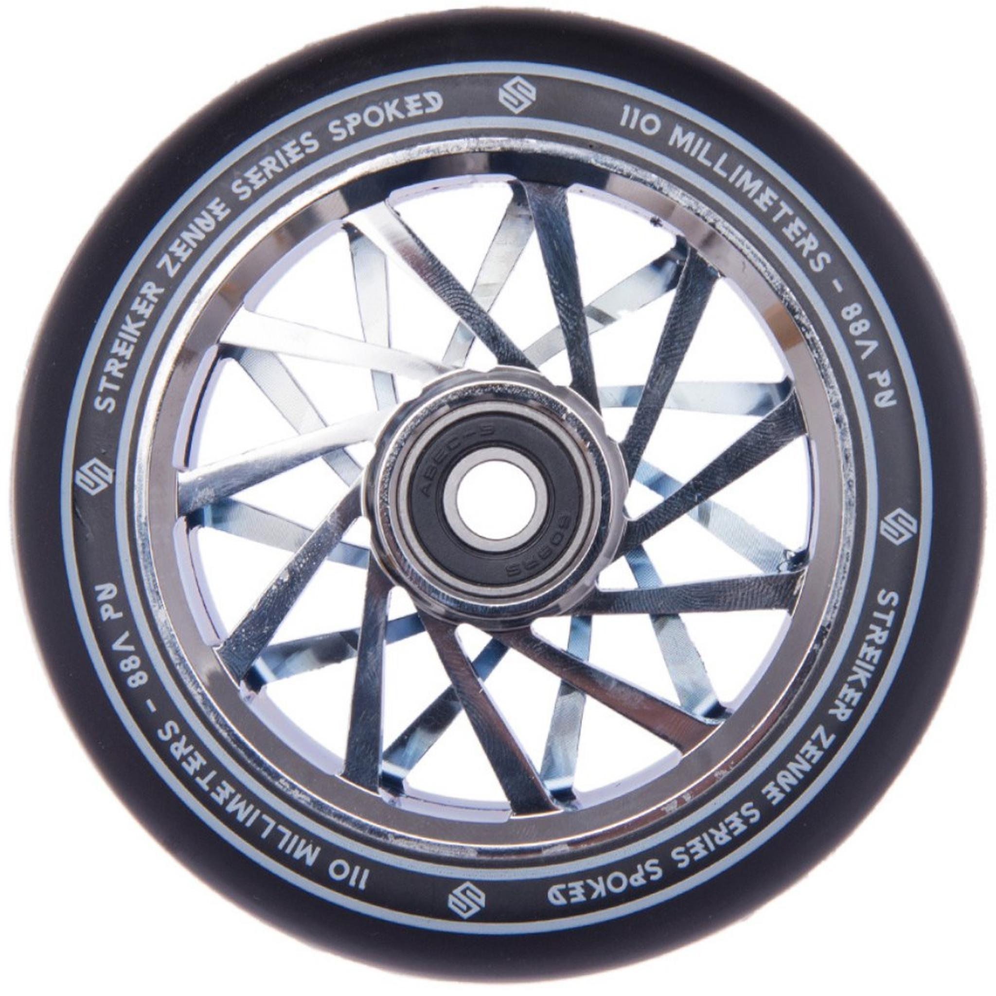 Striker Zenue Series Black PU Rueda Patinete - Cromado- Scootworld.es