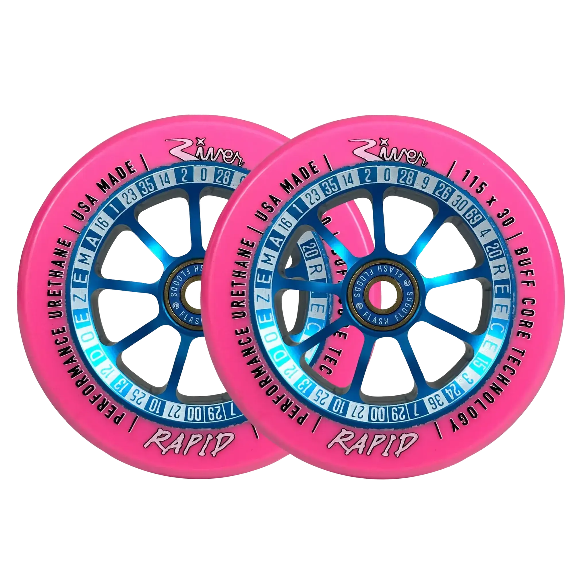 River Rapid Ruedas Patinete 2 Piezas (115mm - Roulette)- Scootworld.es