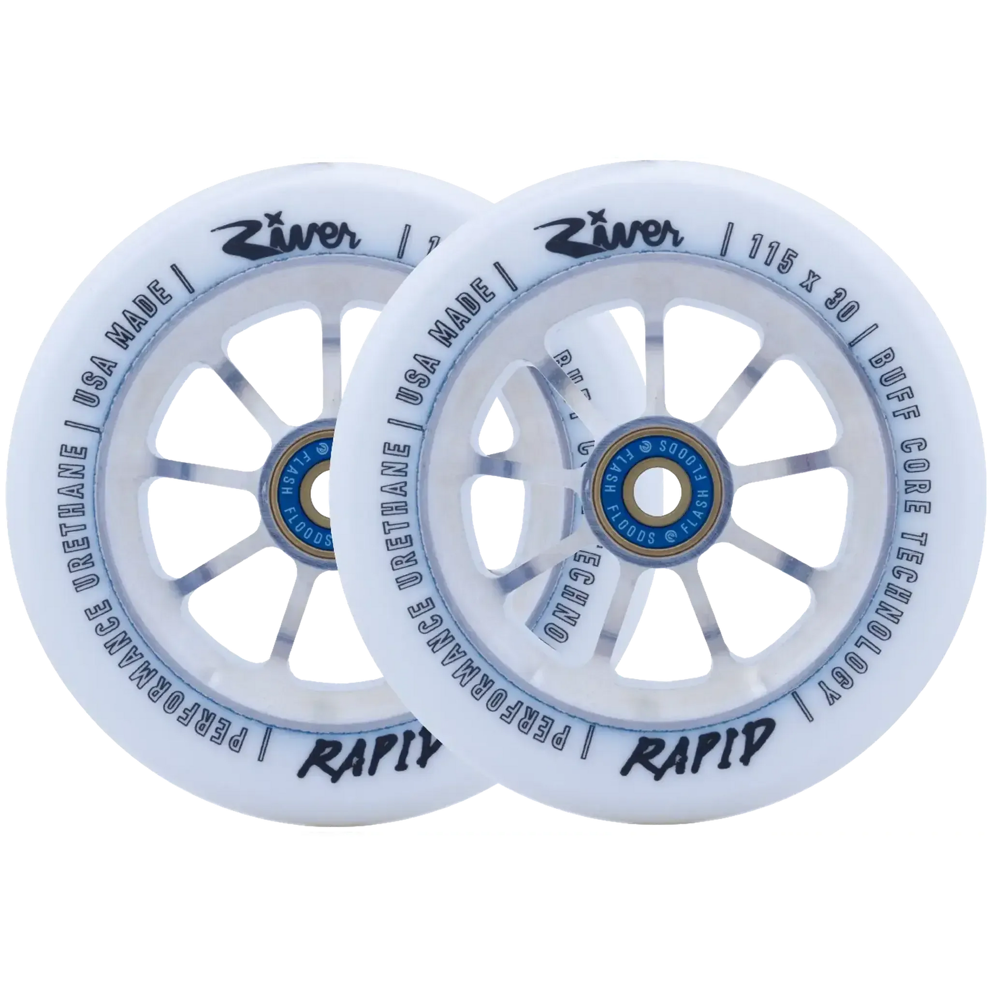River Rapid Ruedas Patinete 2 Piezas (115mm - Blizzard)- Scootworld.es