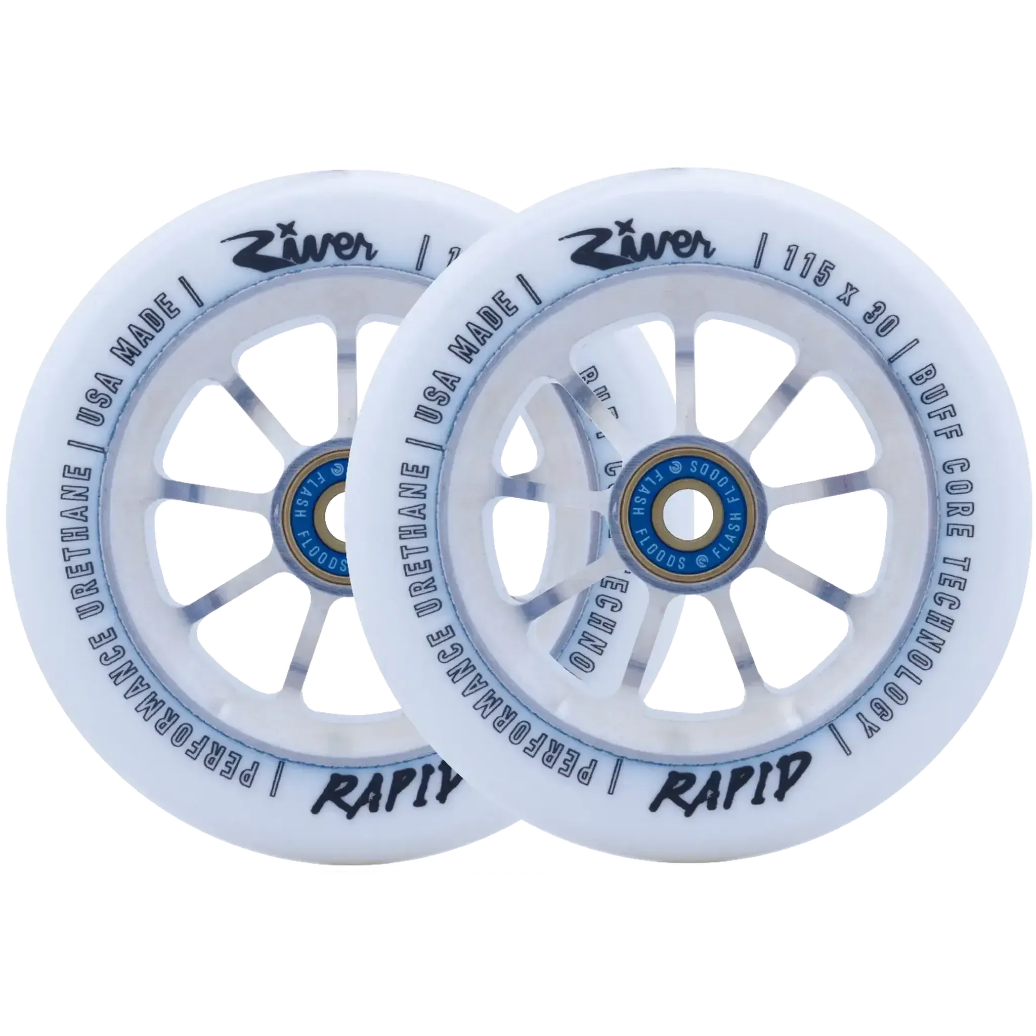 River Rapid Ruedas Patinete 2 Piezas (115mm - Blizzard)- Scootworld.es