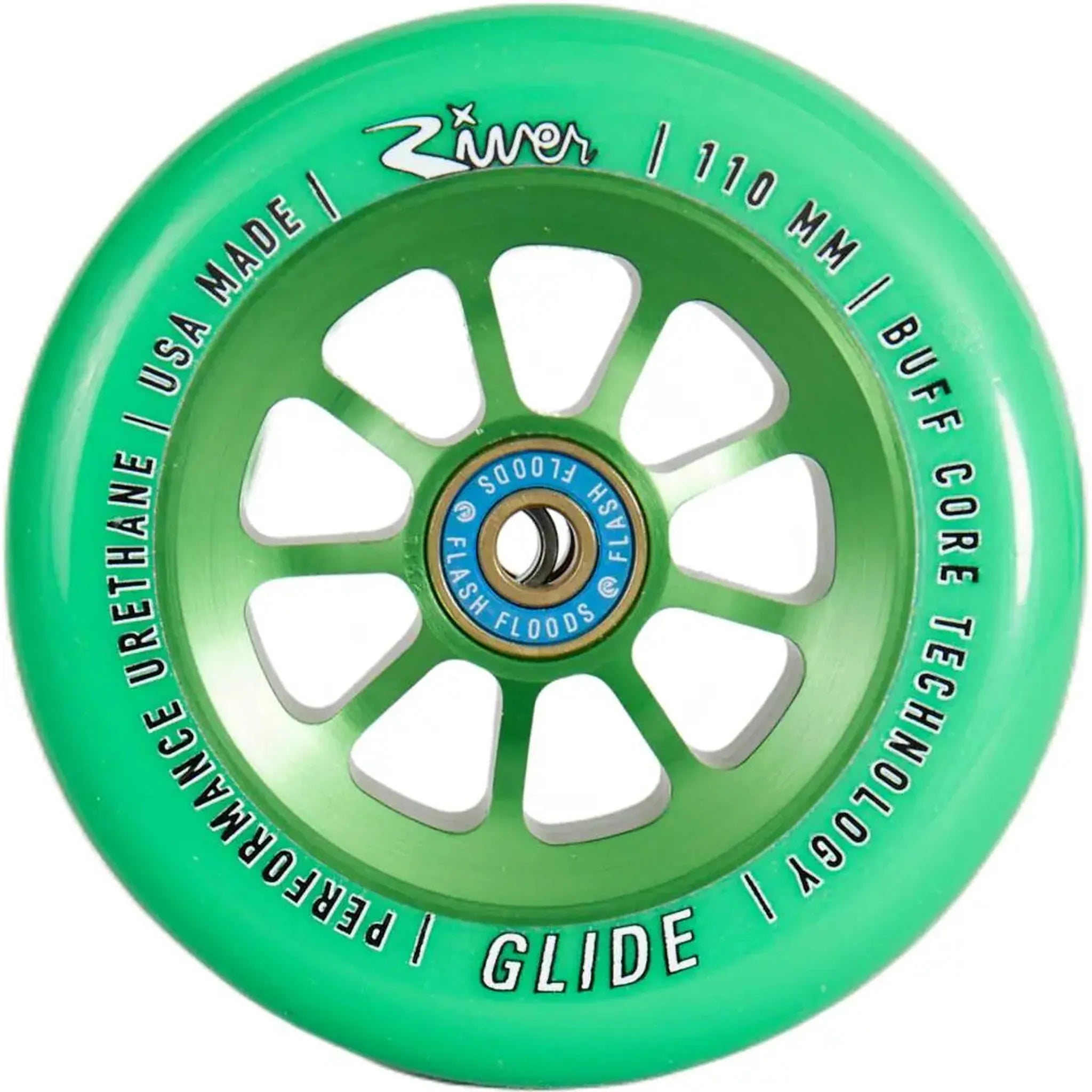 River Naturals Glide Rueda Patinete 2 Unidades (110mm - Emerald)