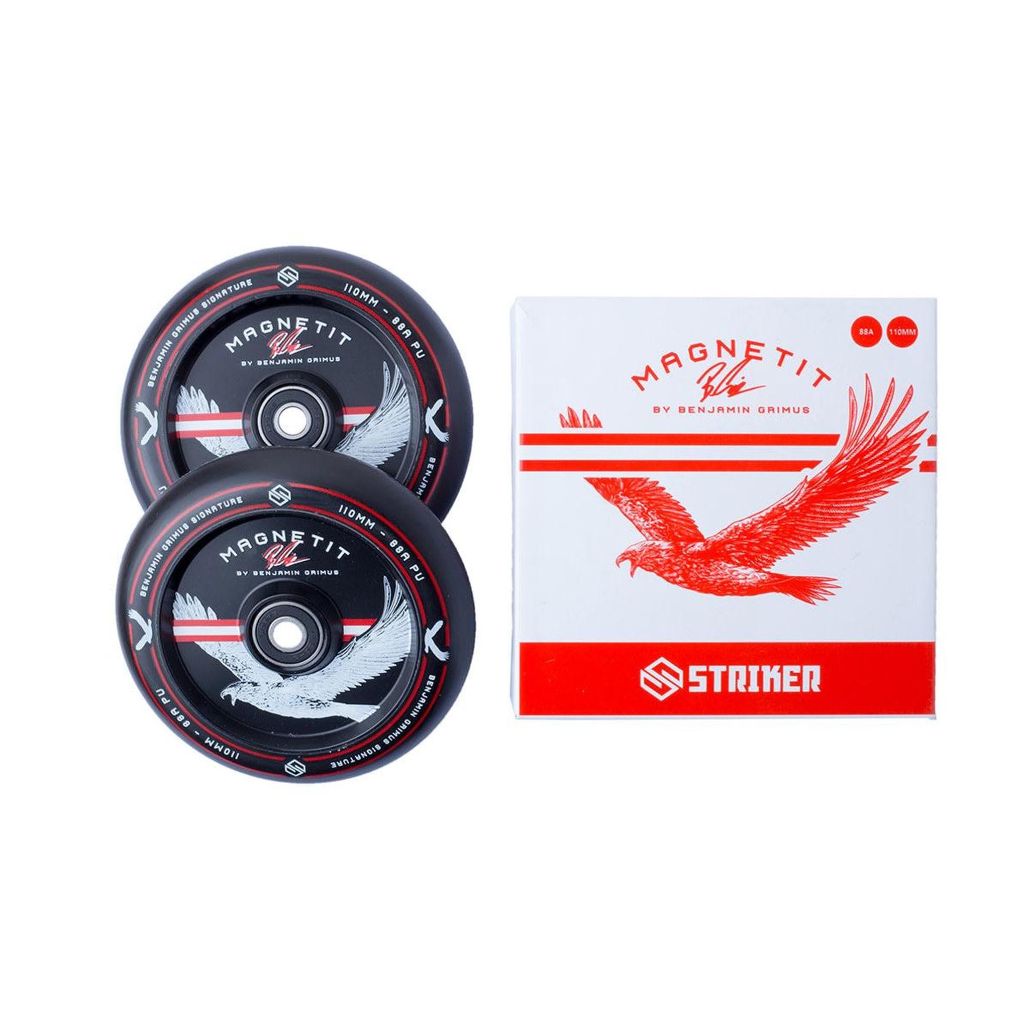 Striker BGSEAKK Magnetit 110mm Ruedas Patinete 2 Piezas - Negro- Scootworld.es