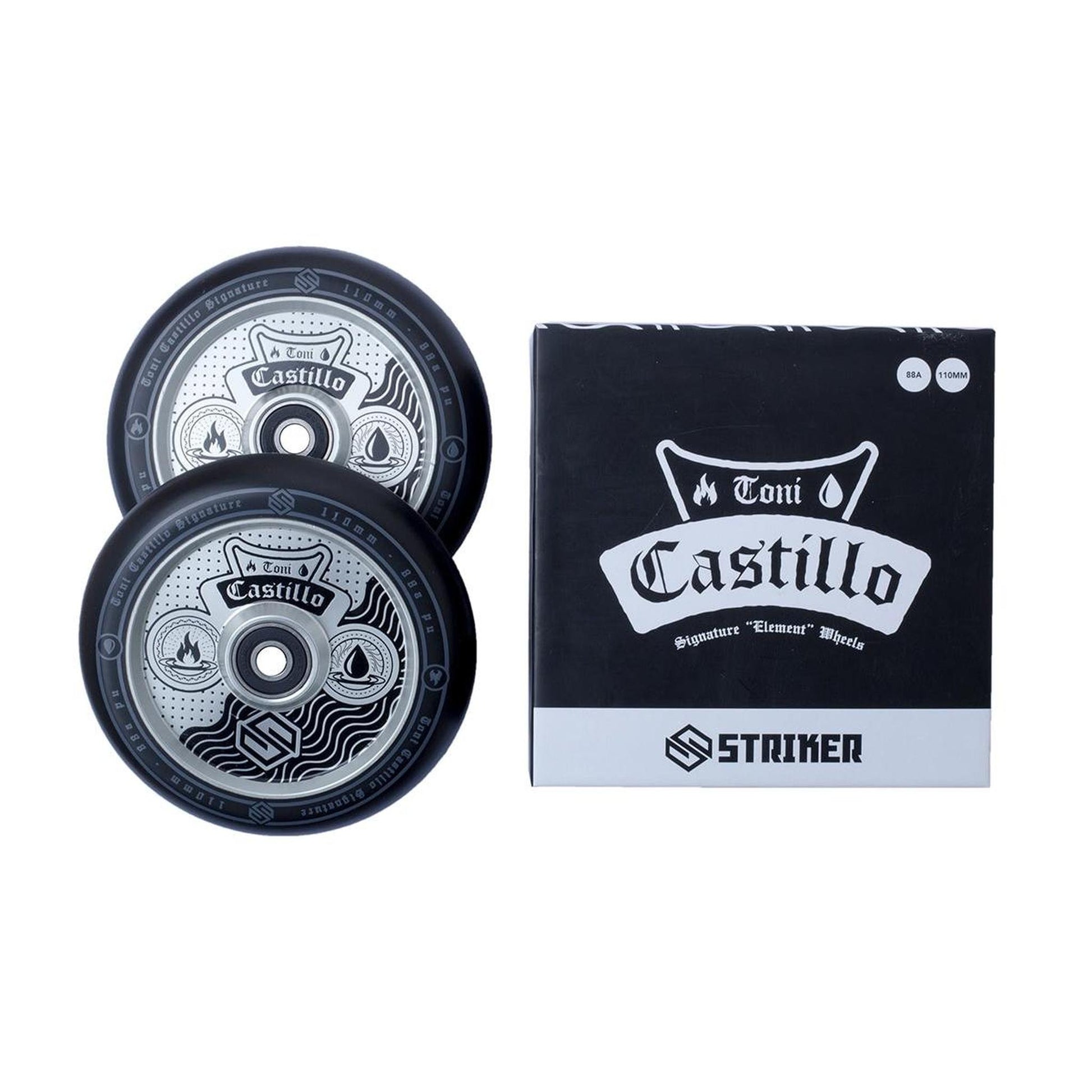 Striker Toni Castillo 110mm Ruedas Patinete 2 Piezas - Raw/negro- Scootworld.es