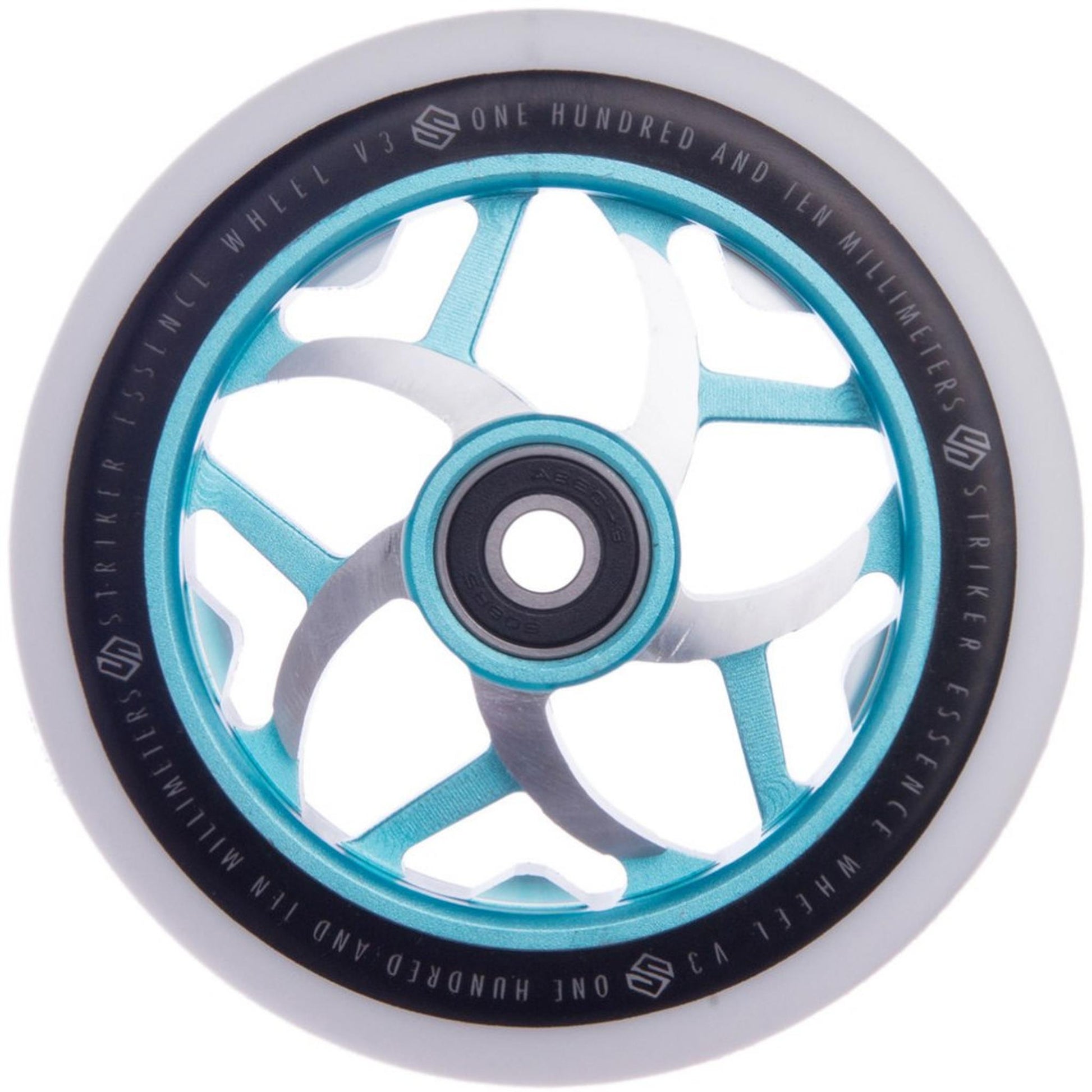 Striker Essence V3 White PU 110mm Rueda Patinete - Verde Turquesa- Scootworld.es