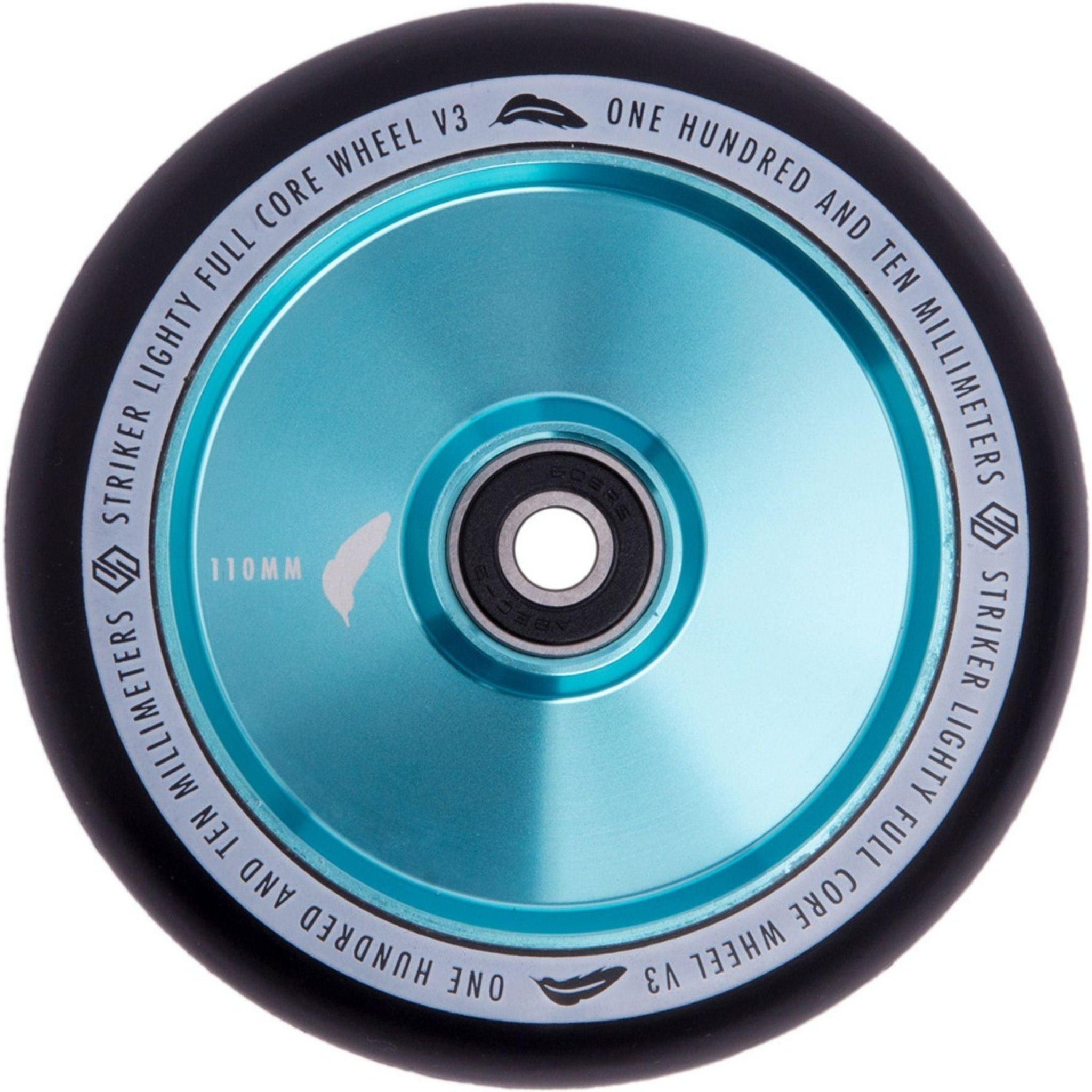 Striker Lighty Fullcore V3 Black PU 110mm Rueda Patinete - Verde Turquesa- Scootworld.es