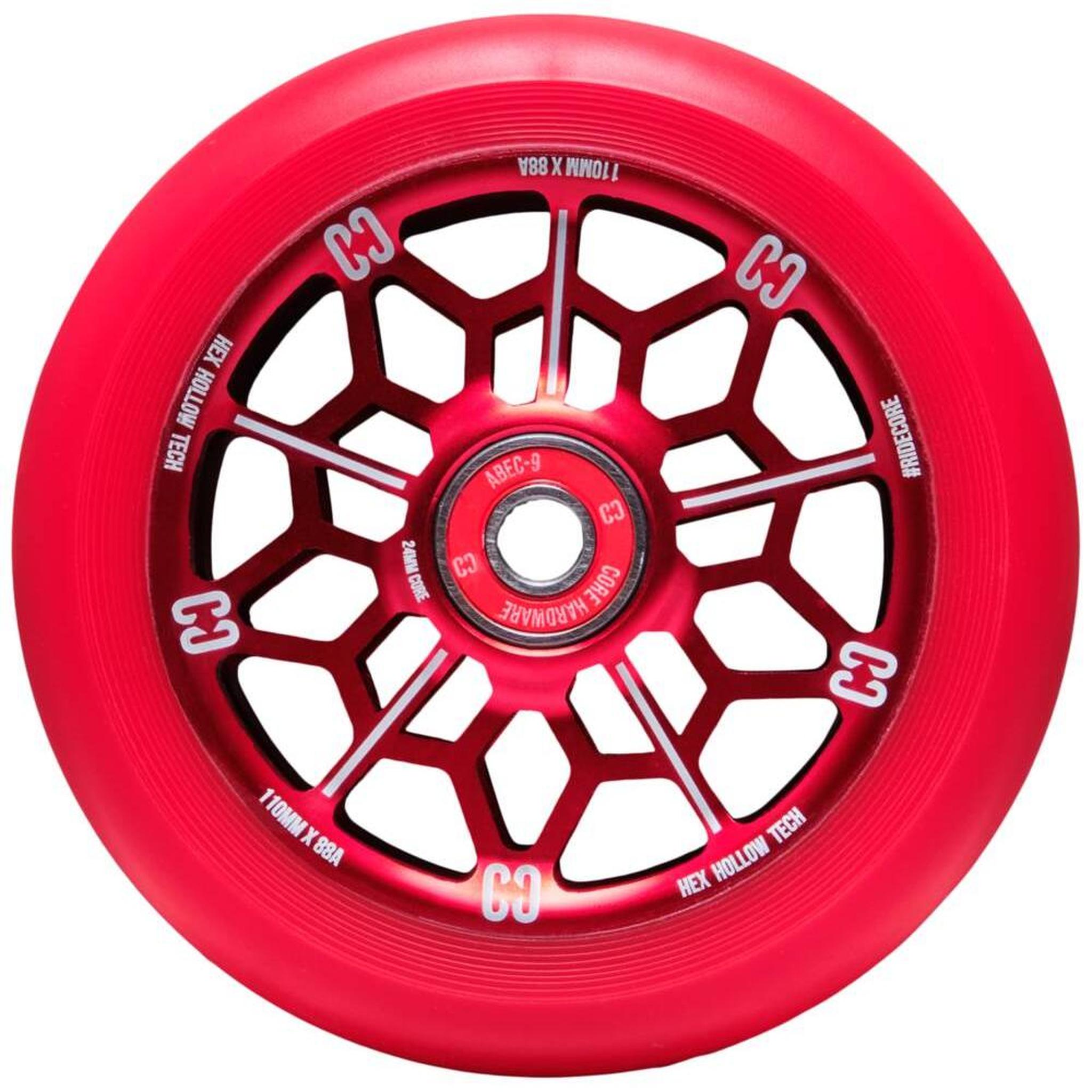 CORE Hex Hollow Ruedas Til Scooter - Rojo- Scootworld.es