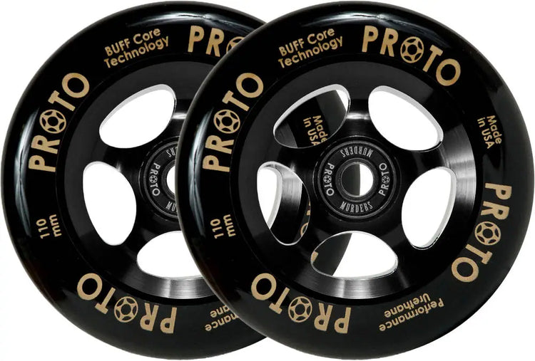 Proto Spoked Grippers Ruedas Patinete 2 Piezas - Black On Black