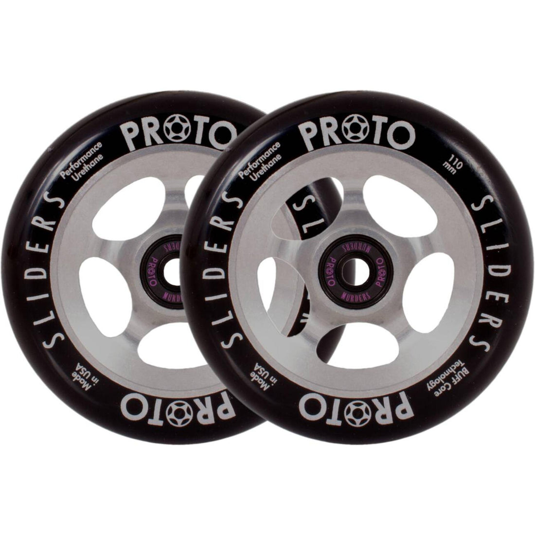 Proto Sliders Ruedas Para Scooter (2 Unidades) - Negro/Raw- Scootworld.es