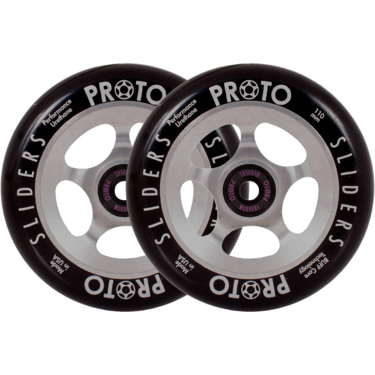 Proto Sliders Ruedas Para Scooter (2 Unidades) - Negro/Raw- Scootworld.es