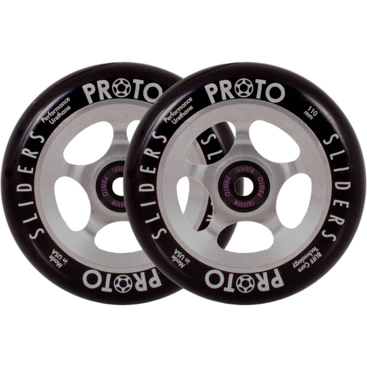 Proto Sliders Ruedas Para Scooter (2 Unidades) - Negro/Raw- Scootworld.es