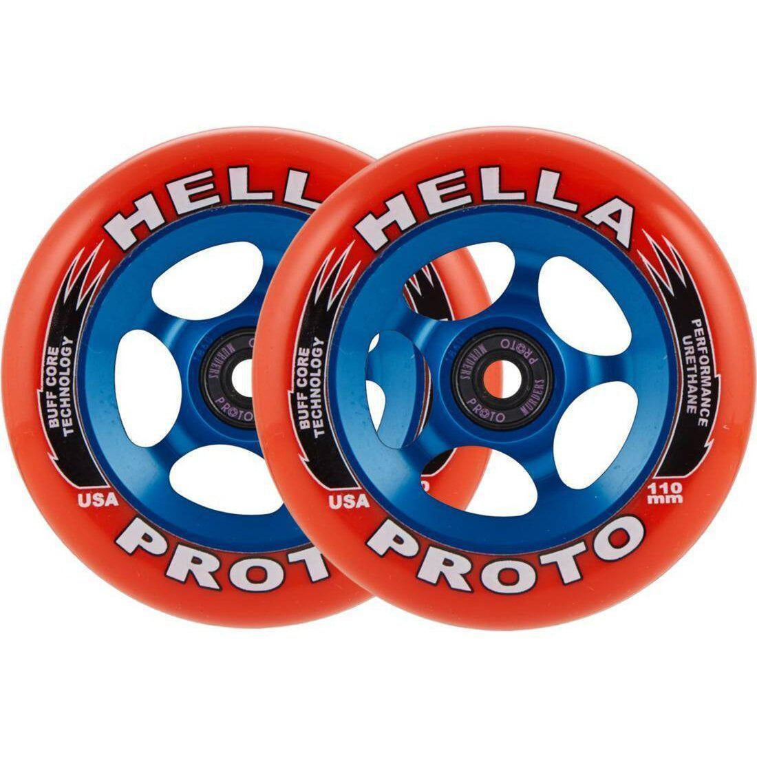 Proto X Hella Grip Ruedas Para Scooter (2 Unidades) - Red On Blue- Scootworld.es