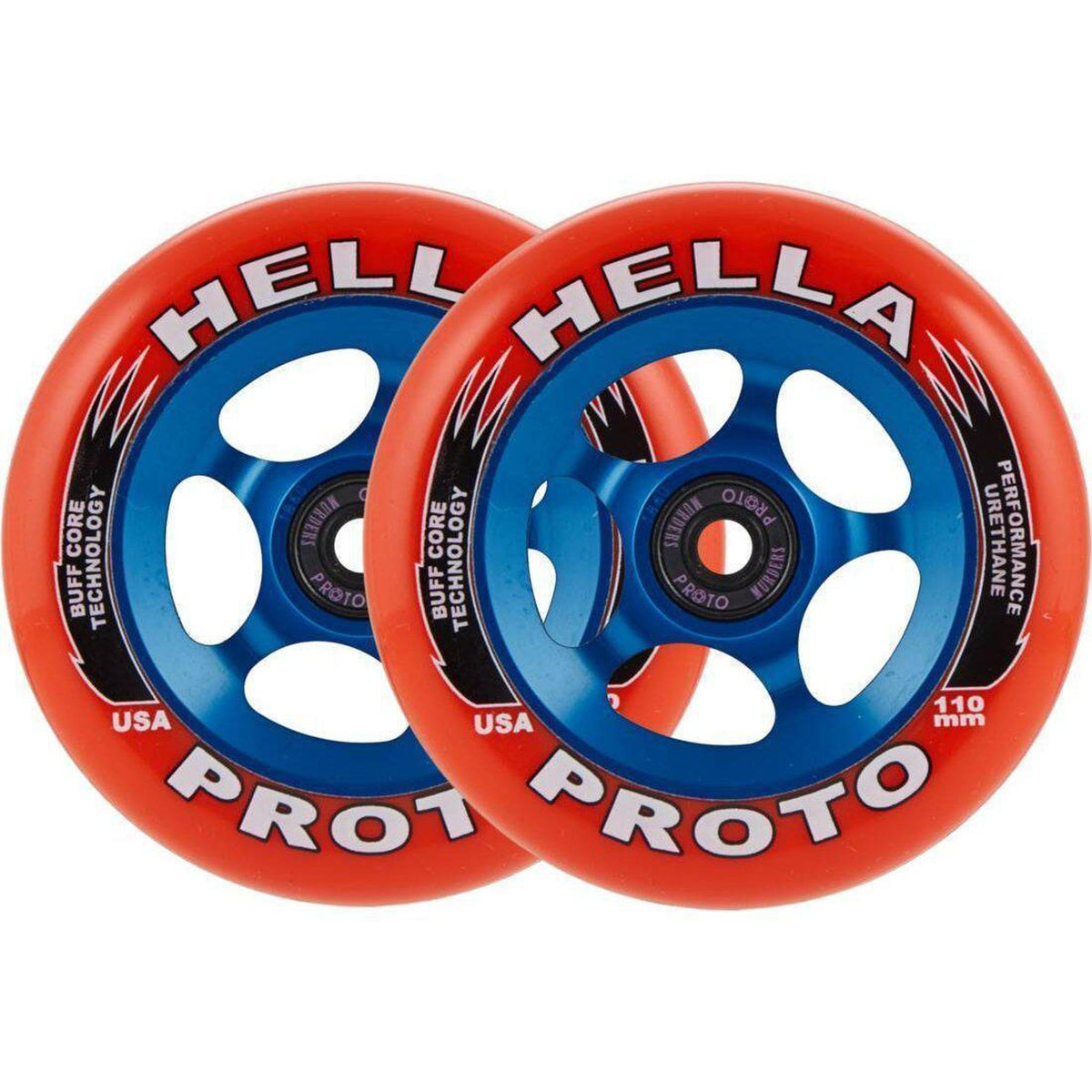 Proto X Hella Grip Ruedas Para Scooter (2 Unidades) - Red On Blue- Scootworld.es