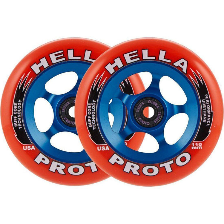 Proto X Hella Grip Ruedas Para Scooter (2 Unidades) - Red On Blue- Scootworld.es
