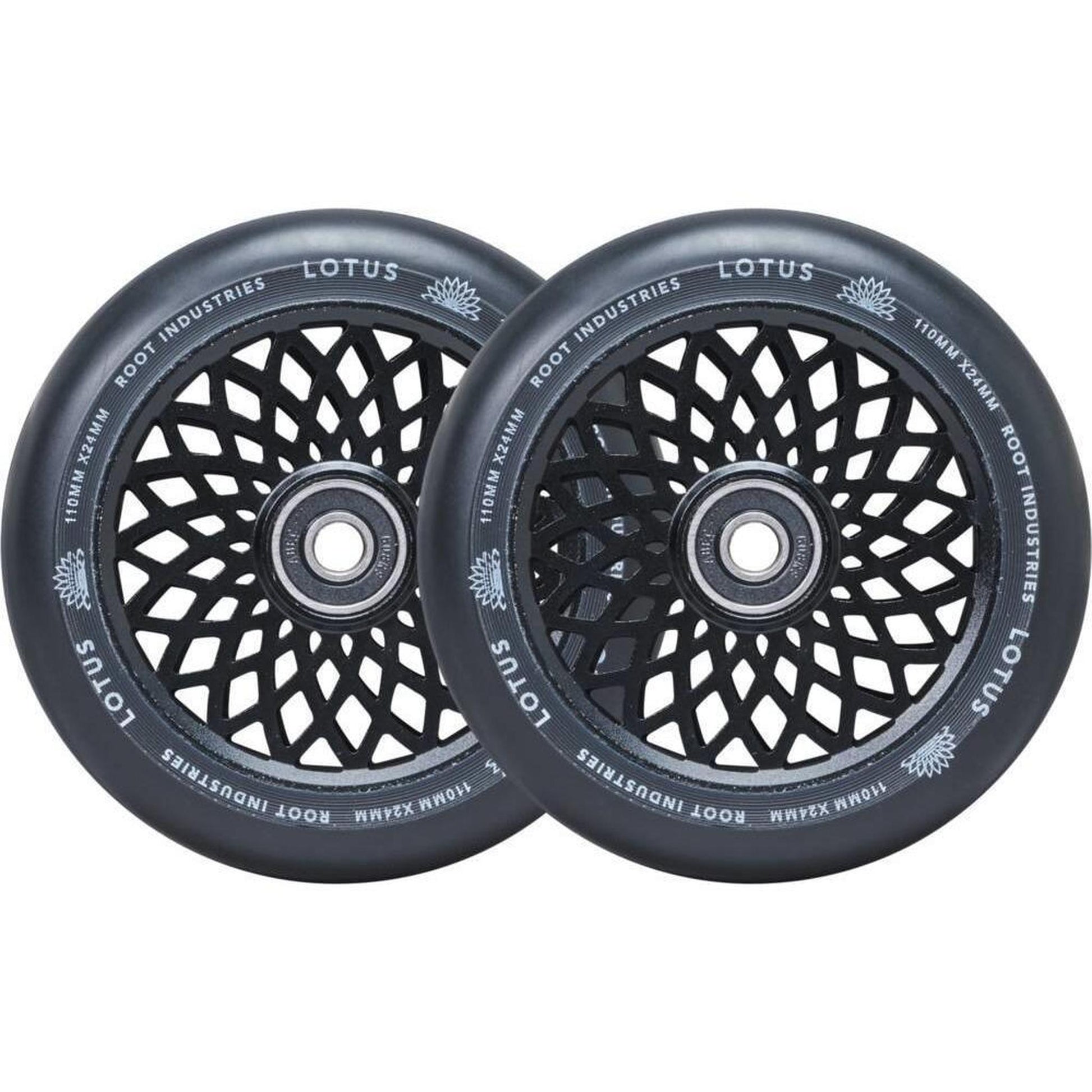 Root Lotus Ruedas Patinete 2 Piezas - Negro/Negro- Scootworld.es