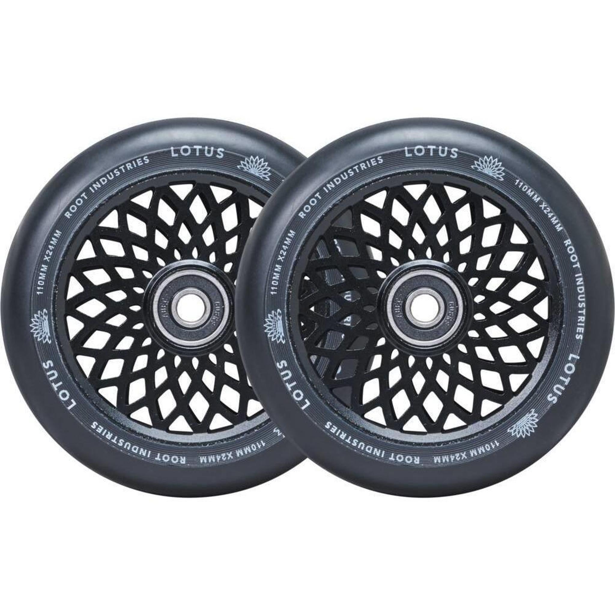 Root Lotus Ruedas Patinete 2 Piezas - Negro/Negro- Scootworld.es