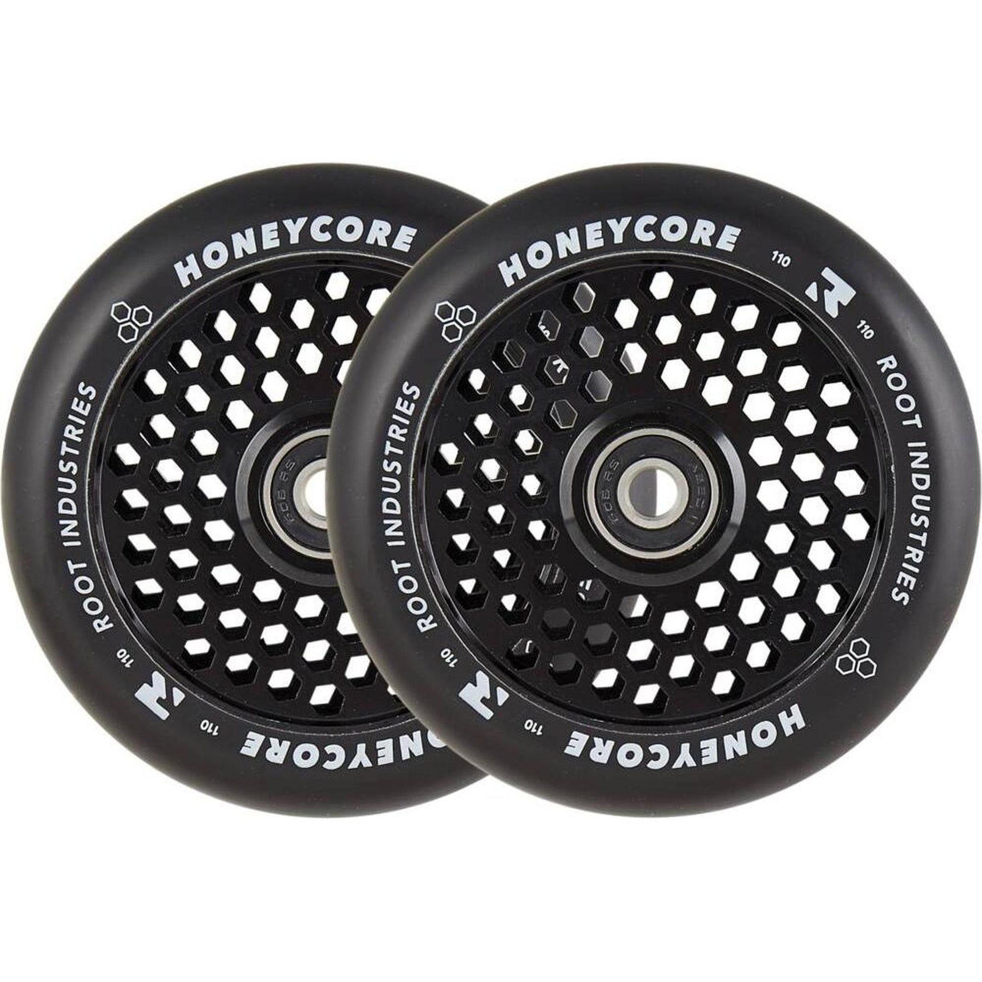 Root Honeycore 110mm Ruedas Patinete 2 Piezas - Negro- Scootworld.es