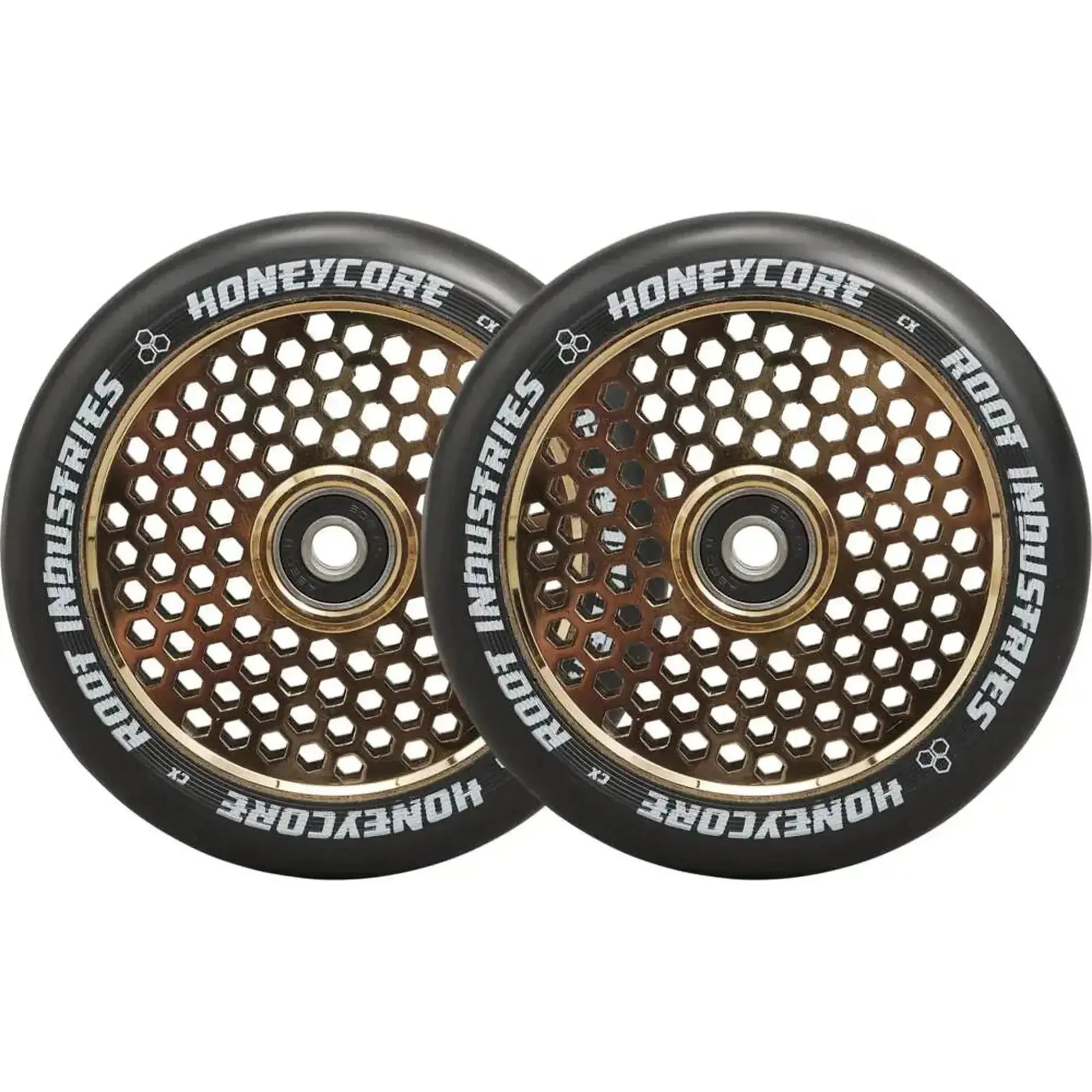 Root Honeycore Negro 120mm Ruedas Patinete 2 Piezas - Gold Rush- Scootworld.es