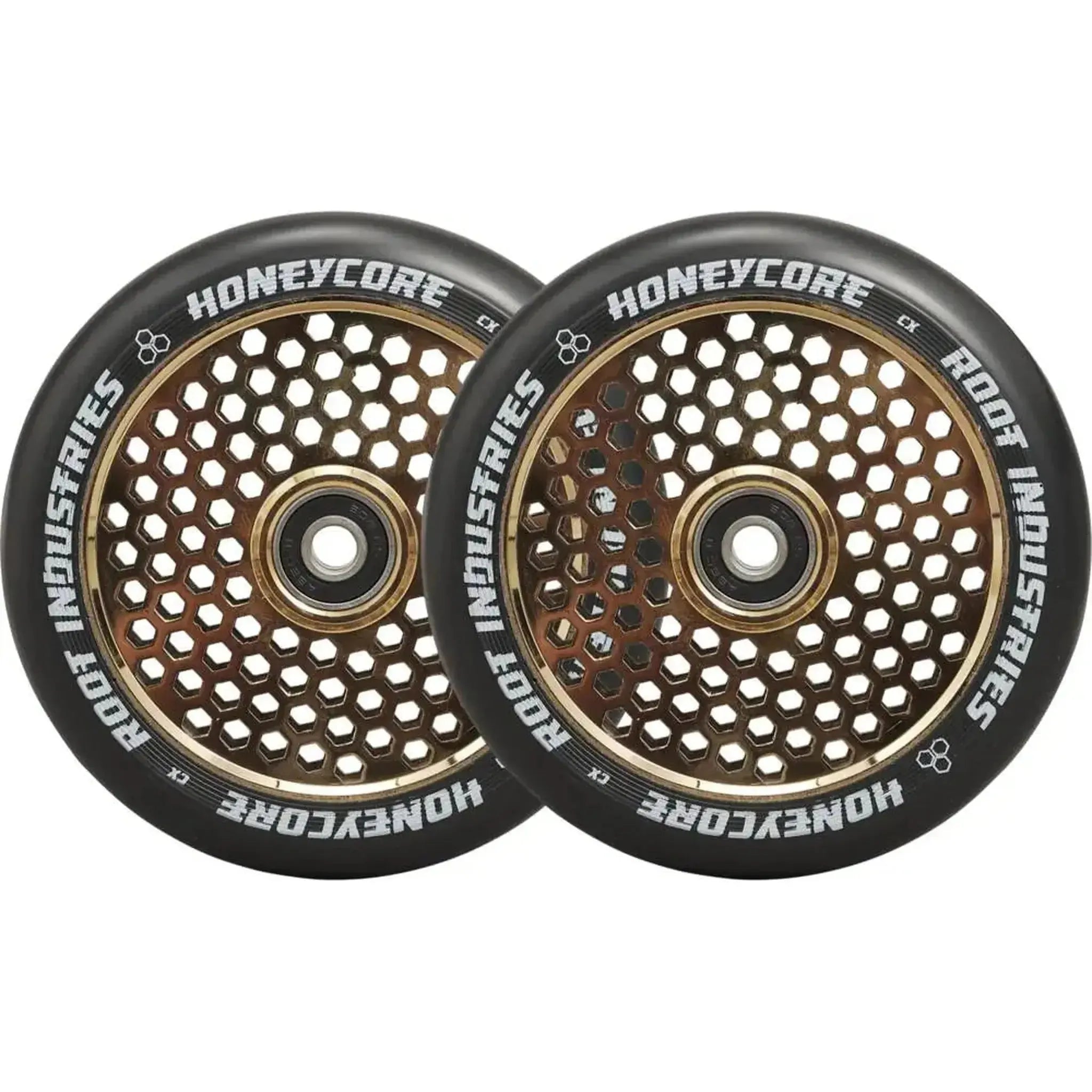 Root Honeycore Negro 120mm Ruedas Patinete 2 Piezas - Gold Rush- Scootworld.es