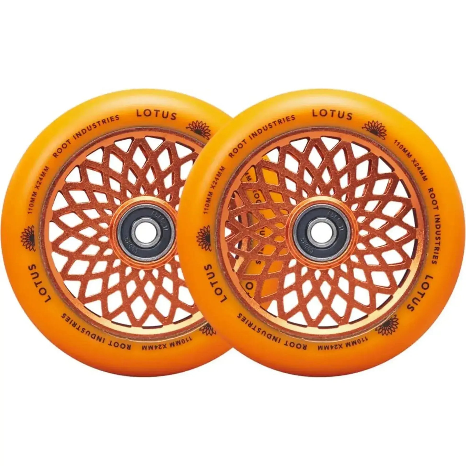 Root Lotus 110mm Ruedas Patinete 2 Piezas - Radiant Orange- Scootworld.es