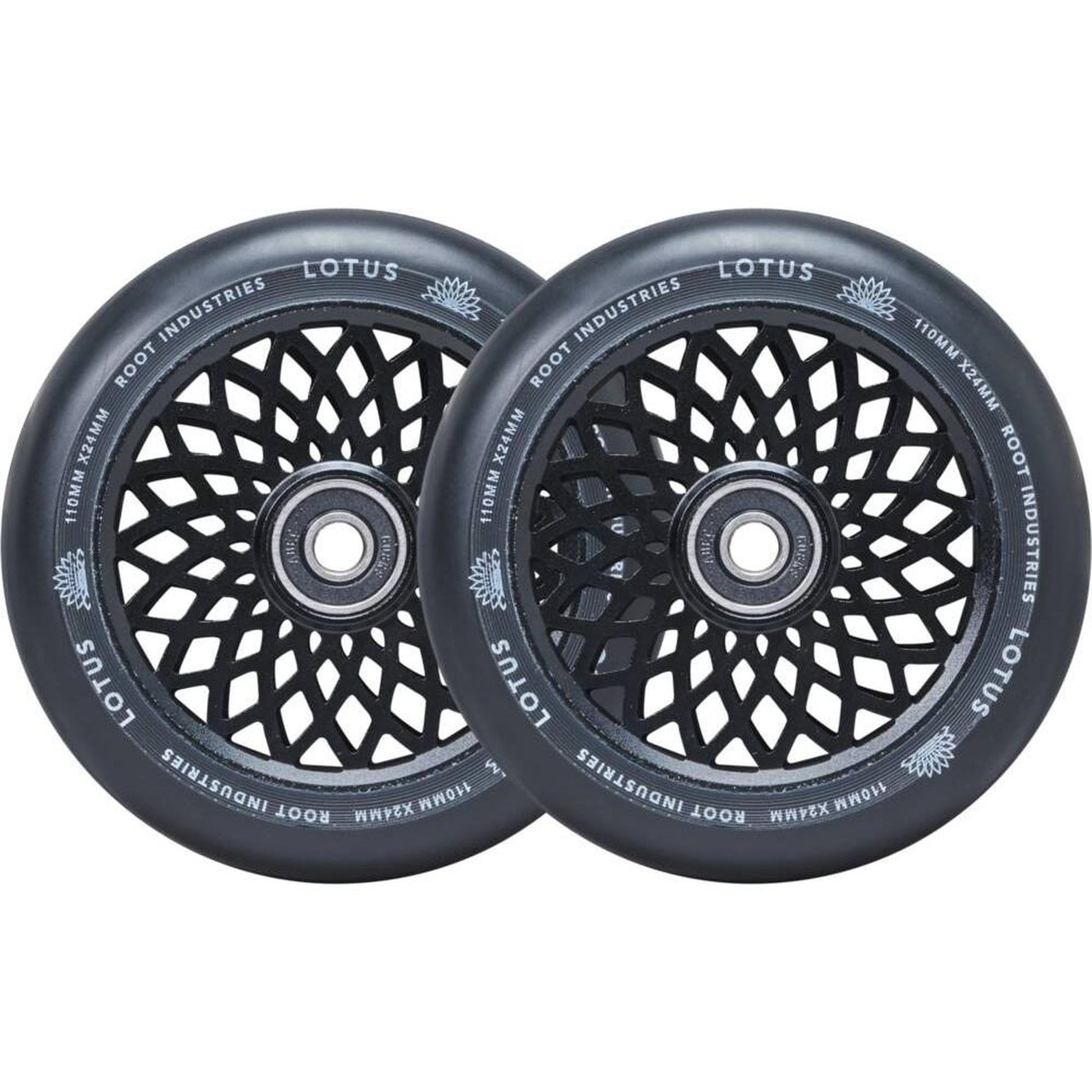 Root Lotus Ruedas Patinete 2 Piezas - Negro/Negro- Scootworld.es
